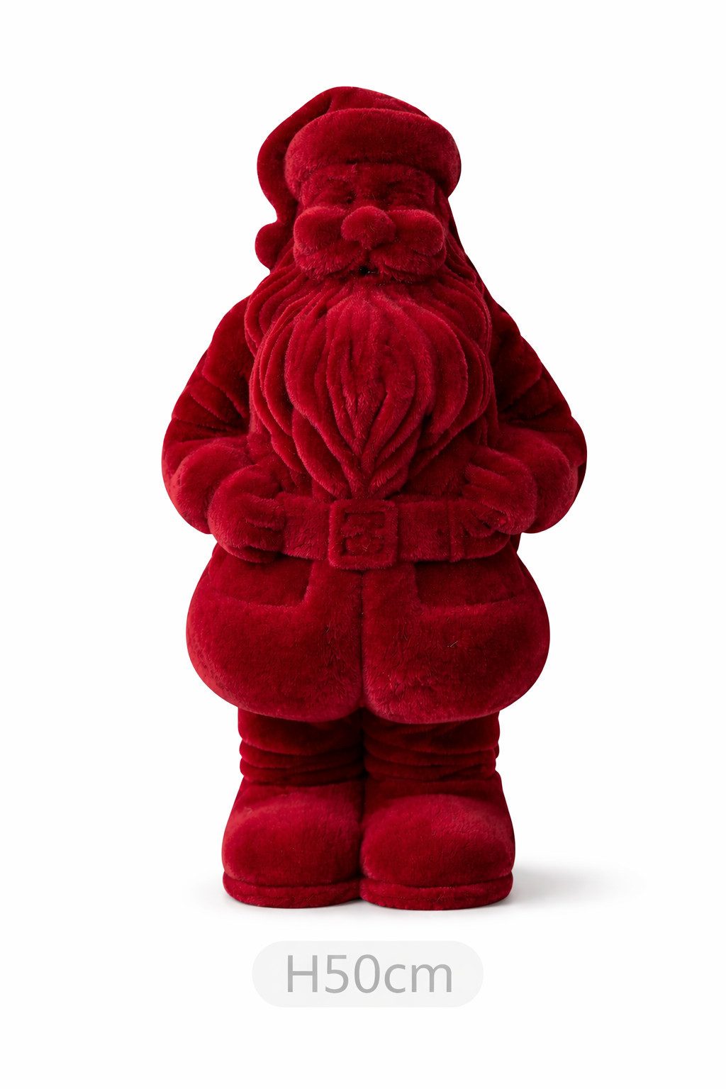 finehomegarden Weihnachtsmann Santa Nikolaus dunkelrot beflockt H30cm+H40cm+H50cm Weihnachtsmann (1 St), Skulptur Poly Weihnachten Figur 3Größen wählbar