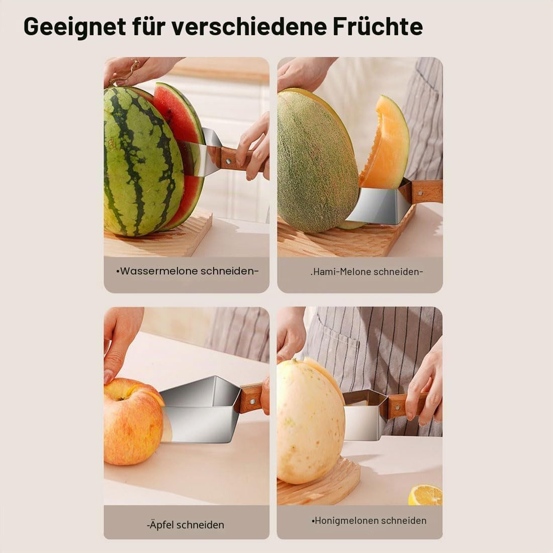 Gemüseschneider Wassermelonenschneider Edelstahl Manueller Obstschneider