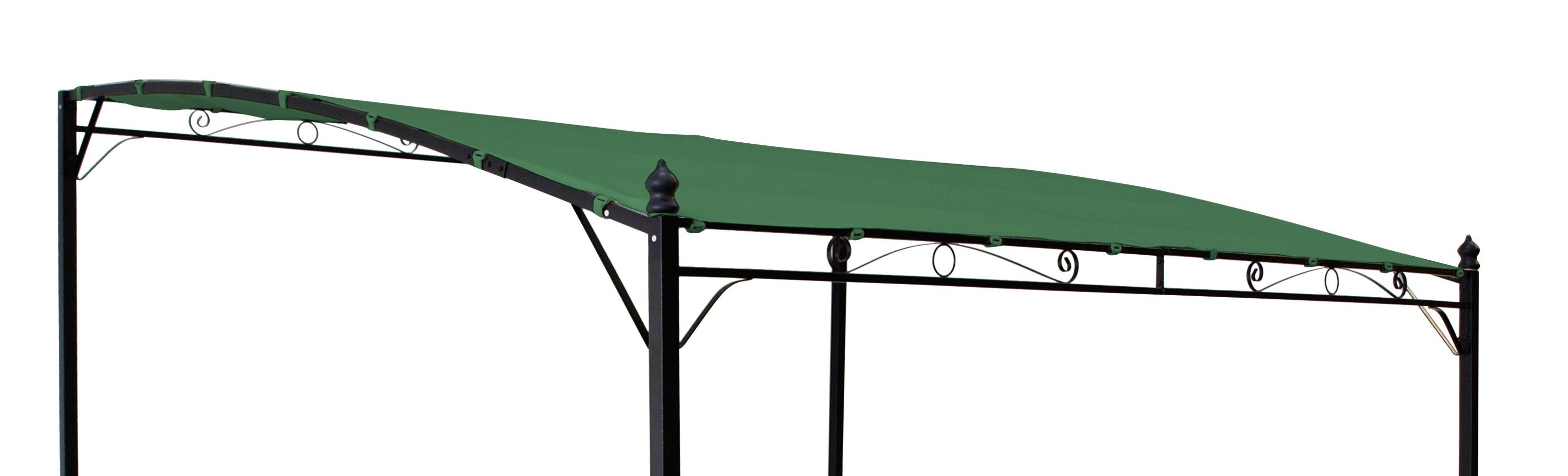 DEGAMO Pavillonersatzdach MANTOVA, 300x250cm, für Anbaupavillon, Polyester PVC-beschichtet dunkelgrün, wasserdicht