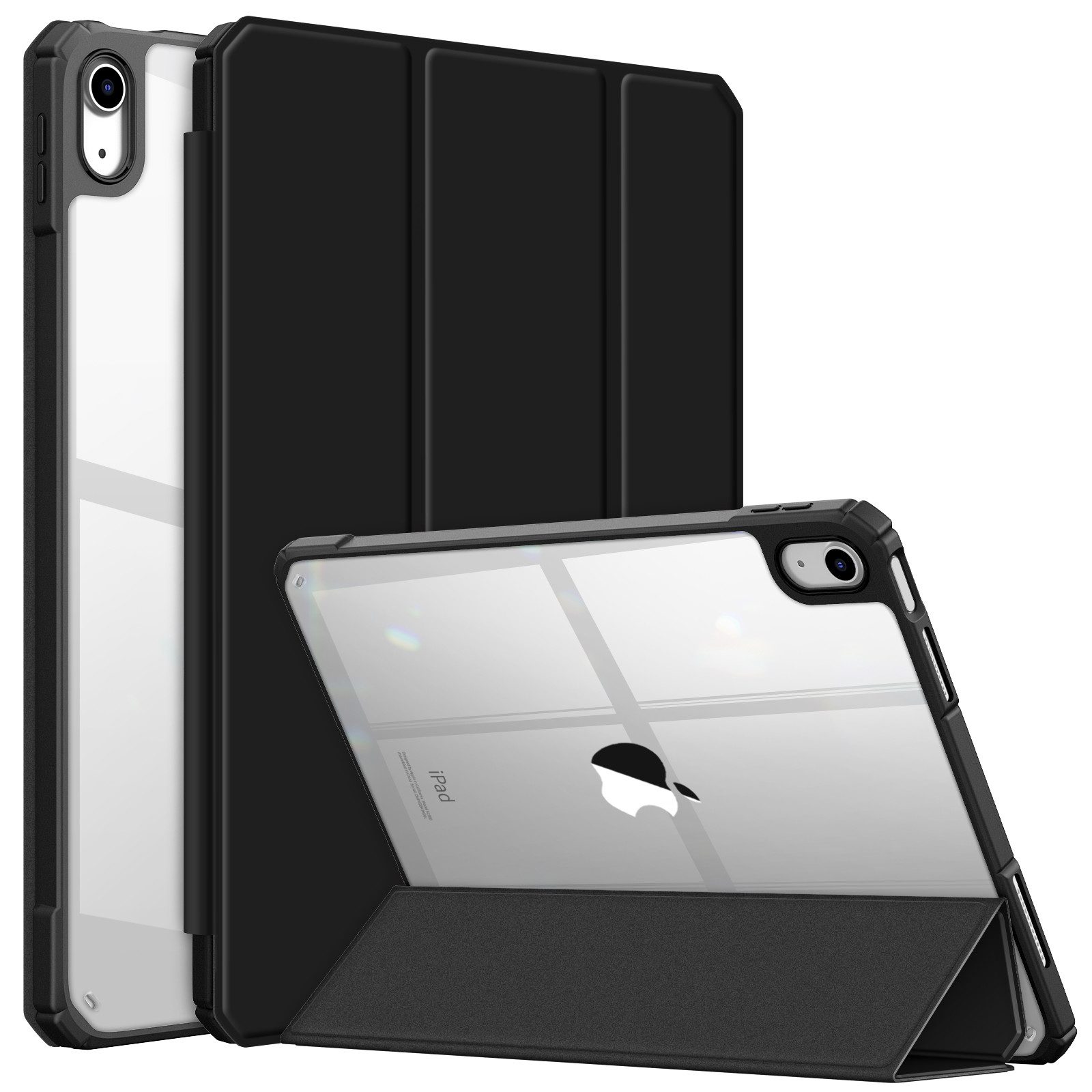 Fintie Tablet-Hülle für iPad 11. Generation 2025 11"(A16), iPad 10. Generation 2022 10.9", Ultradünn Case mit transparenter Rückseite Abdeckung, Auto Schlaf/Wach