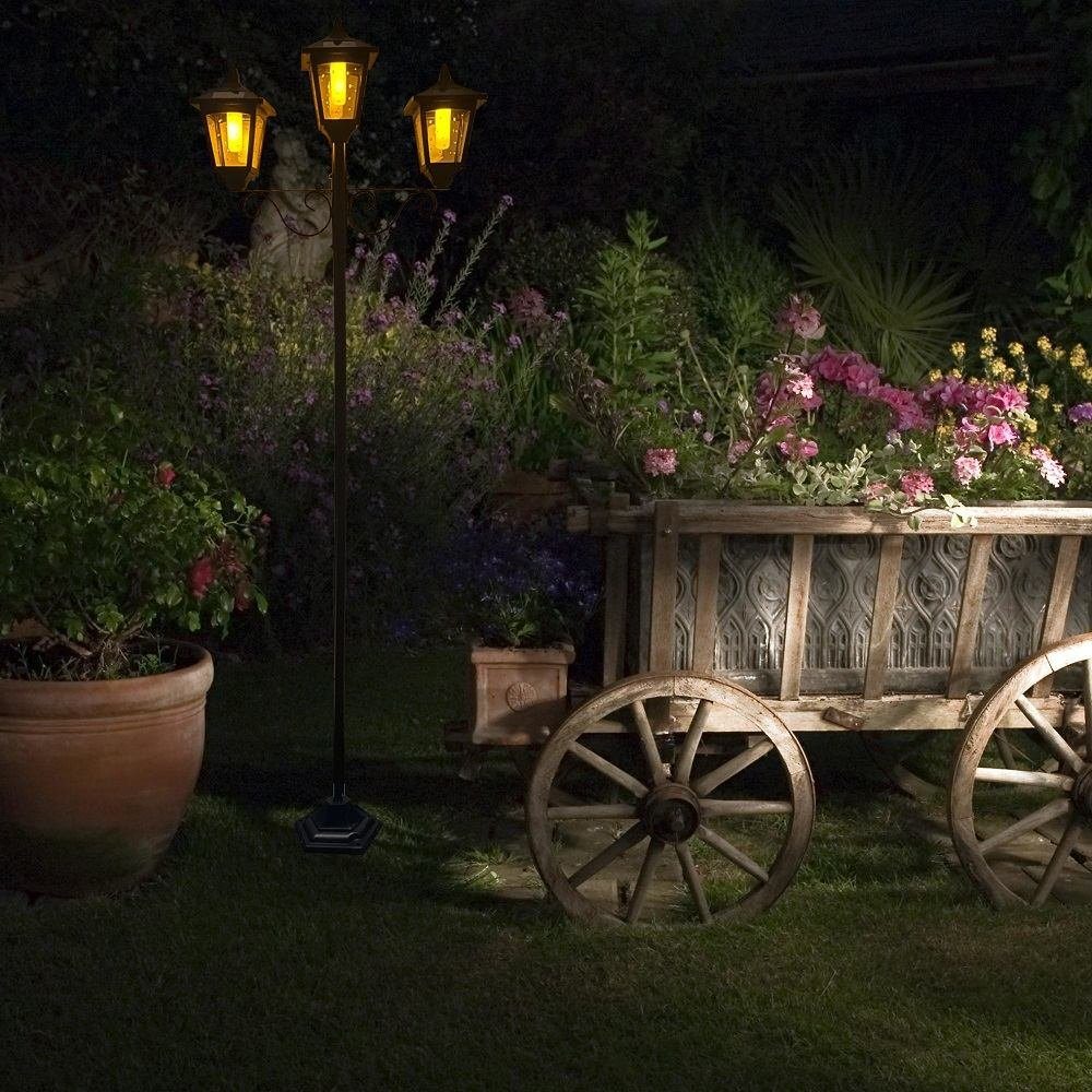 Seasonals LED Solarleuchte 1036 LED Solar-Kandelaber "Lighty" orange-Flame