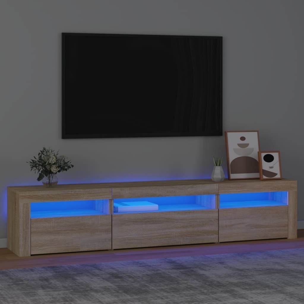 vidaXL TV-Schrank TV-Schrank mit LED-Leuchten Sonoma-Eiche 195x35x40 cm (1-St) Sonoma Eiche