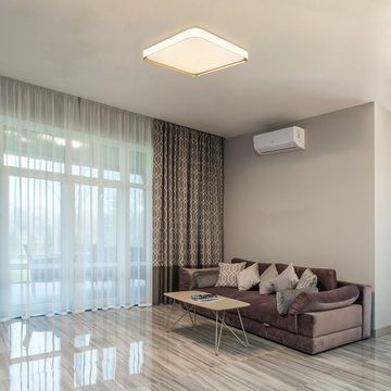 ZMH LED Deckenleuchte Eckige Sternenhimmel-Design 40cm CCT mit Fernbedienung 44W, dimmbar, LED fest integriert, warmweiß-kaltweiß, Weiß-Gold