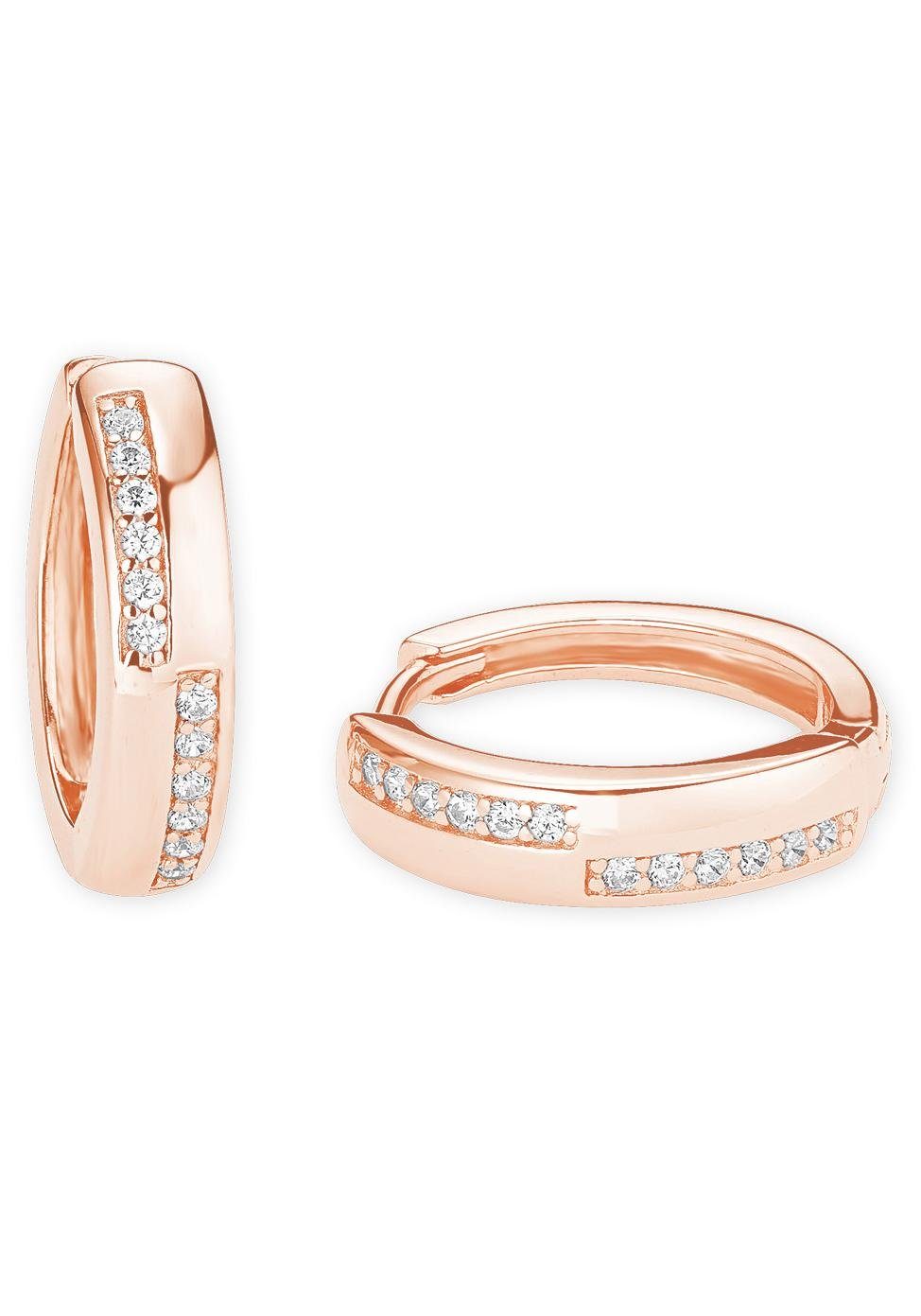 Amor Paar Creolen, mit Zirkonia (synth)