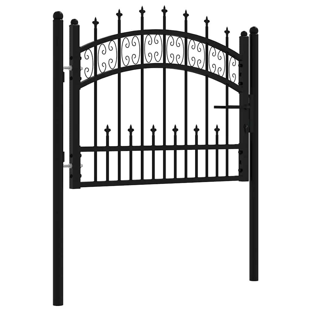 vidaXL Gartentor Gartentor KAMPEN mit Speerspitze Schwarz 103 x 75 cm Stahl