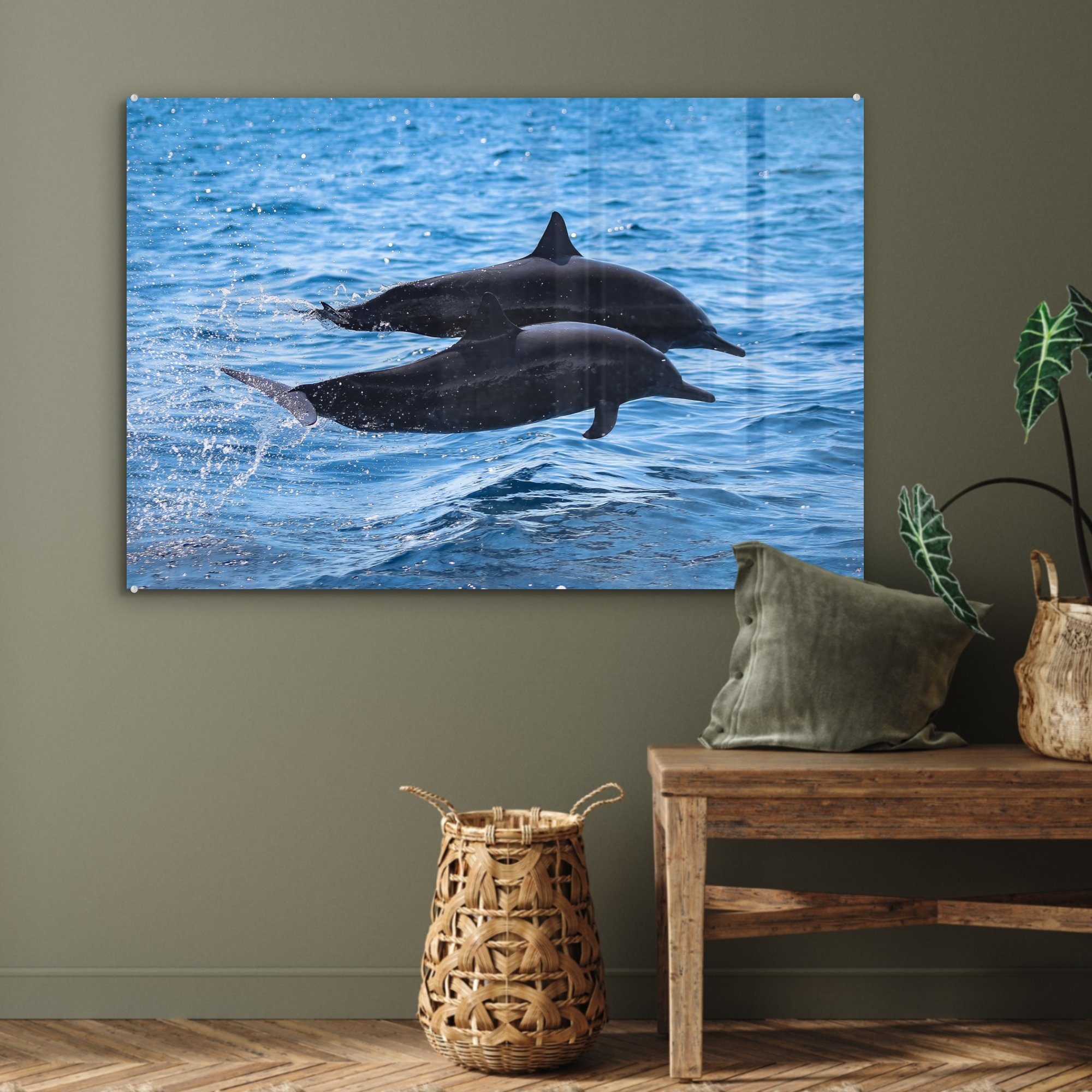 MuchoWow Acrylglasbild Delfin Acrylglasbilder - (1 Meer & Schlafzimmer Wohnzimmer - Tier, St)