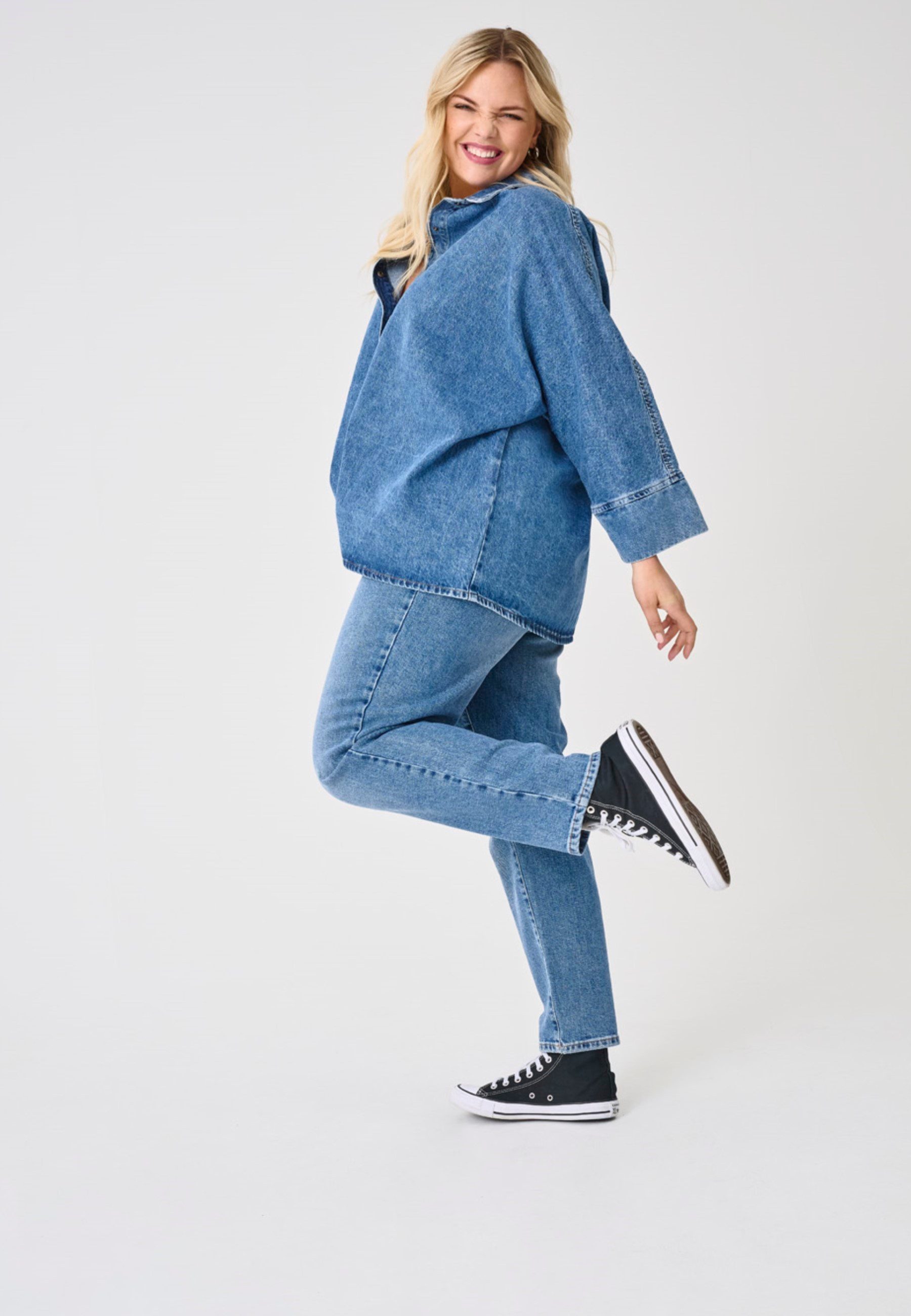 ONLY CARMAKOMA High-waist-Jeans CAREMILY STRETCH HW ST AK DNM CRO005