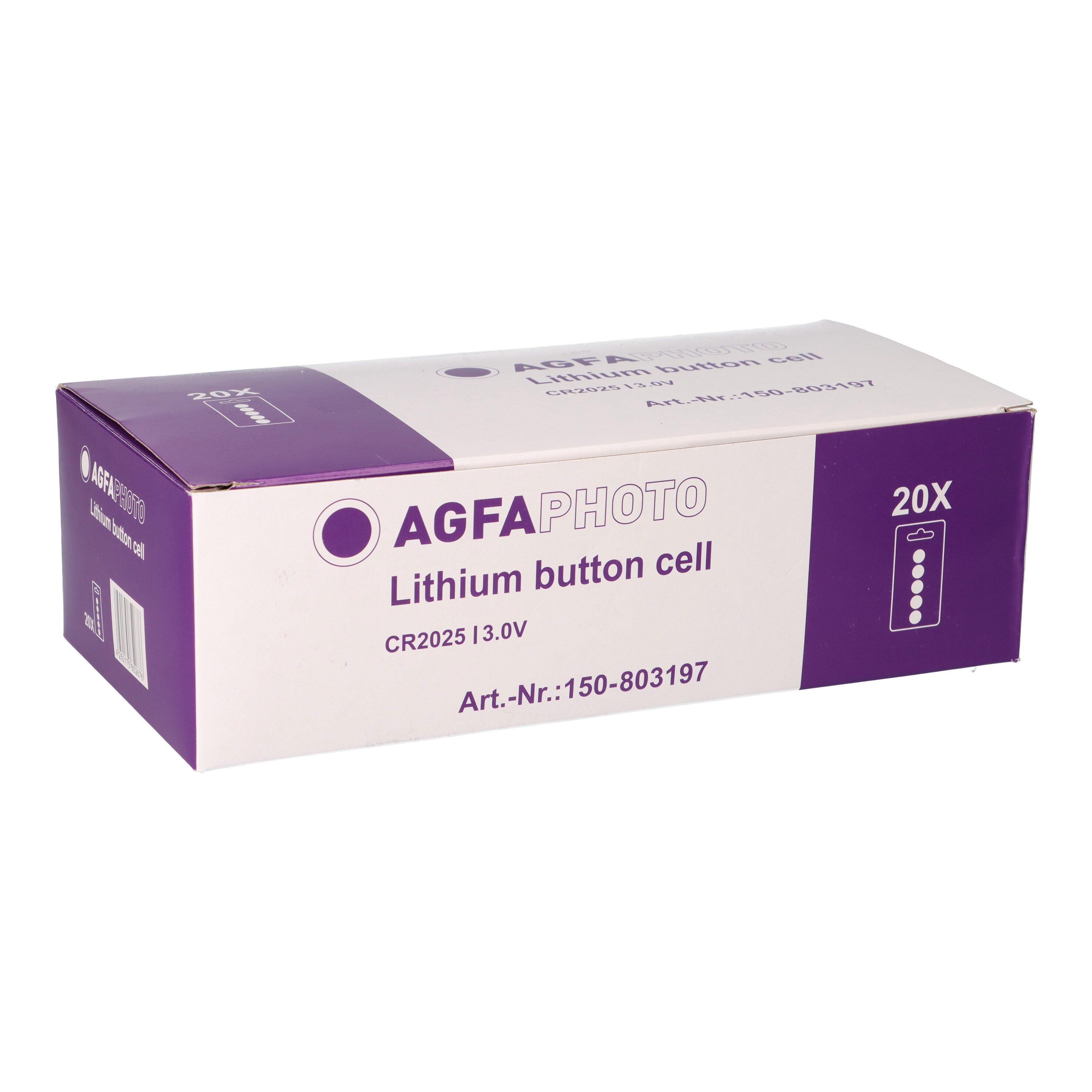 AgfaPhoto AGFAPHOTO Lithium CR2025 3V 100 Stück 20x 5er Blister Knopfzelle