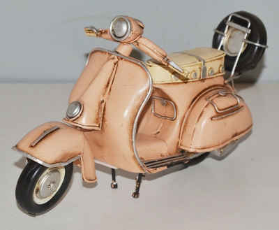 JS GartenDeko Modellmotorrad Blechmodell Roller Oldtimer Marke Vespa Modell Motorroller L 22 cm