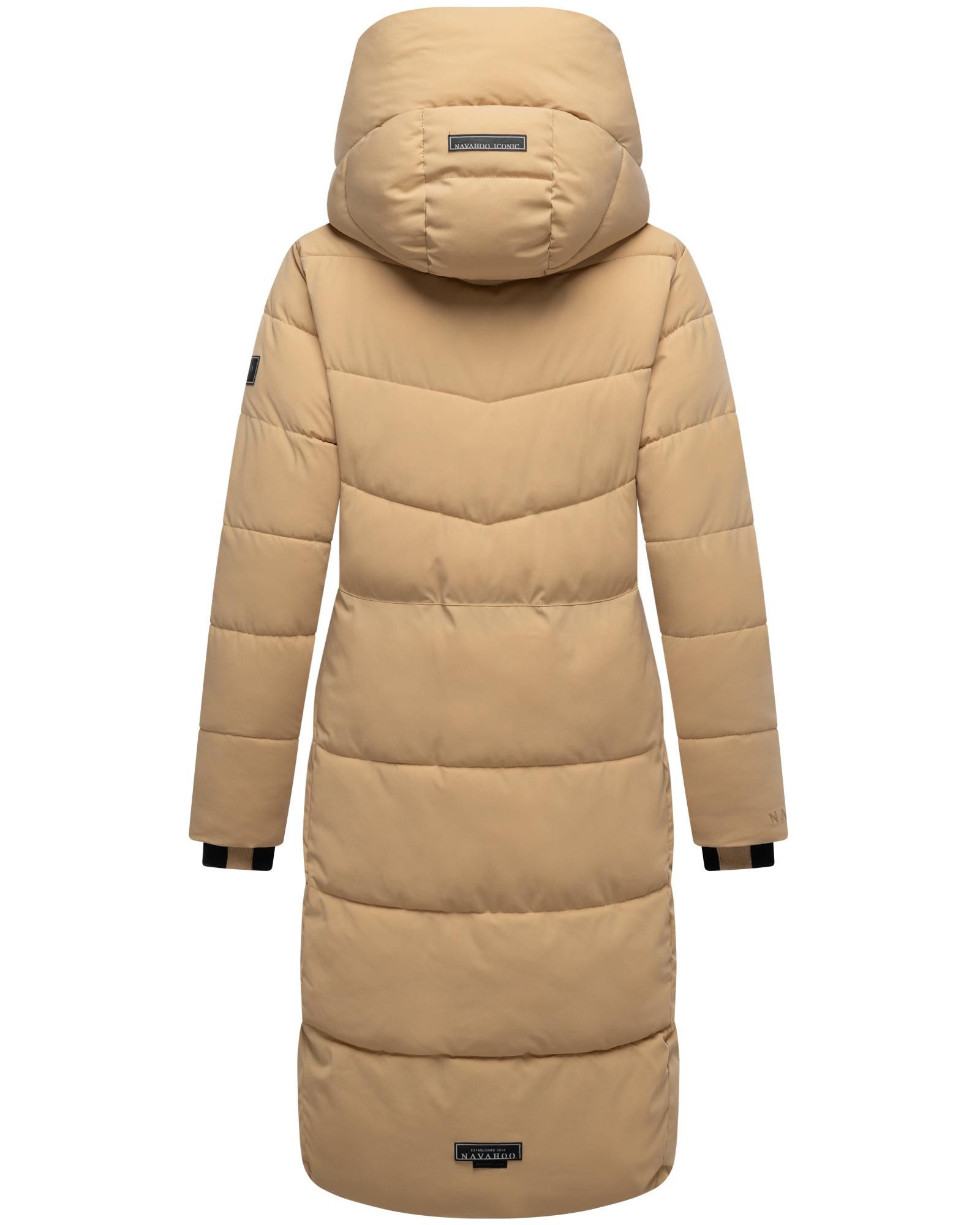 Navahoo Steppmantel Schokokuss XIV Warmer Damen gesteppter Wintermantel mit Kapuze – Bild 3 von 5