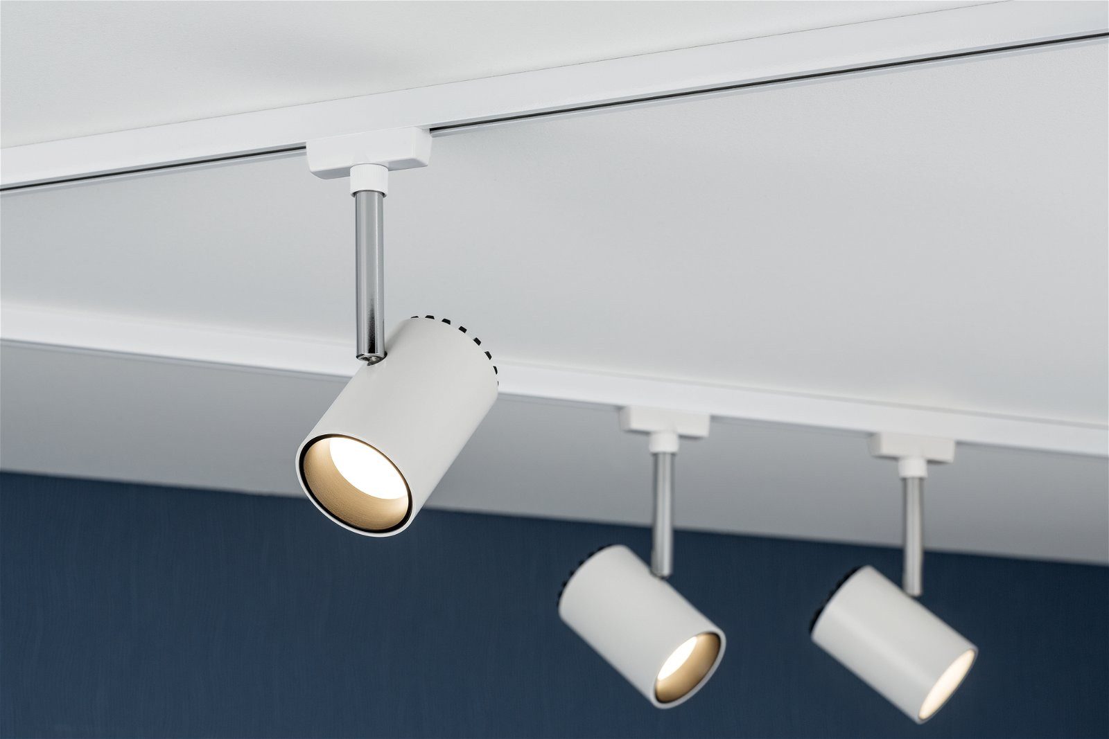 Paulmann Schienensystem-Leuchten URail Schienenspot Shine Einzelspot 225lm 4,9W 2700K 230V Chrom matt, LED fest integriert, Warmweiß