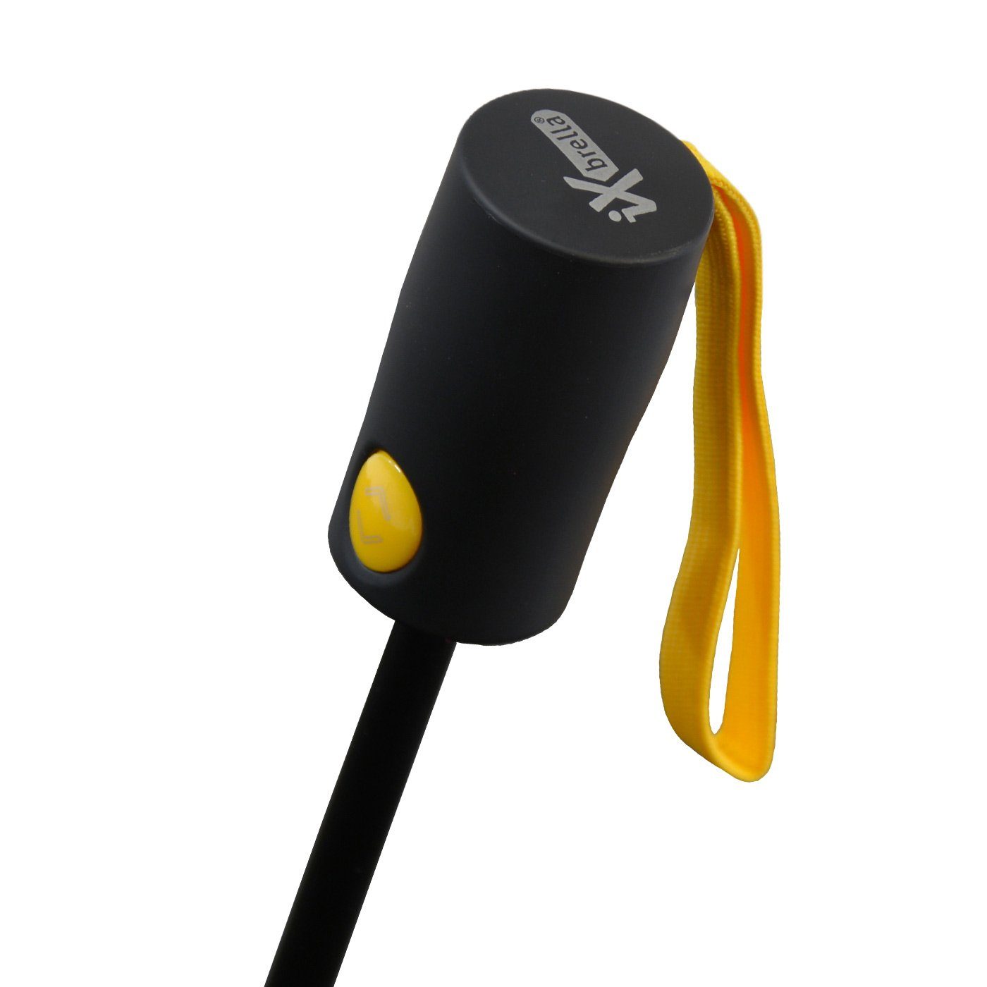 iX-brella Taschenregenschirm Reverse Speichen umgekehrt Fiberglas-Automatiksch, schwarz-gelb mit öffnender bunten stabilen