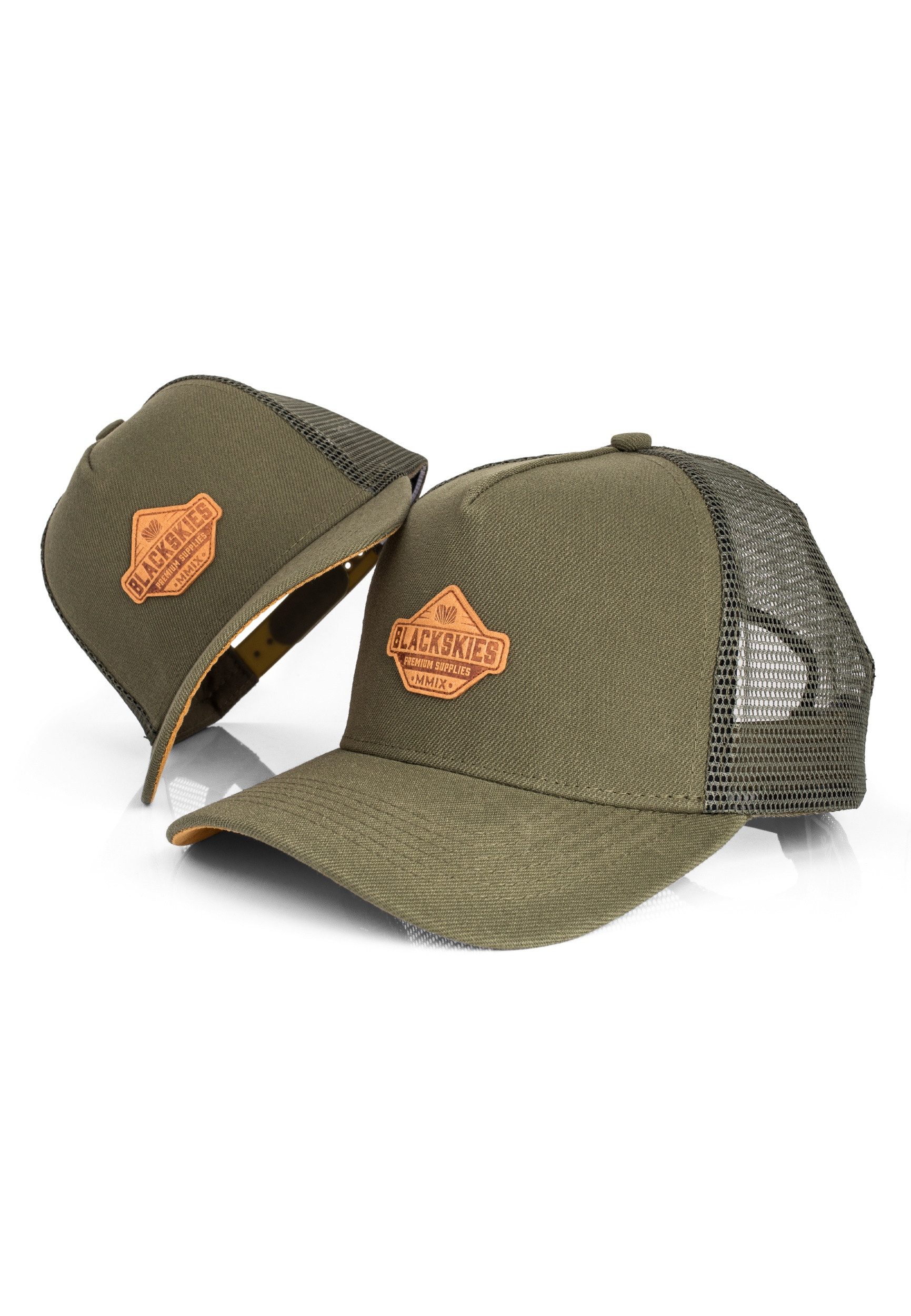 Baseball Cap Essentials Trucker Cap 2er Set Eltern-Kind - Olive-Braun