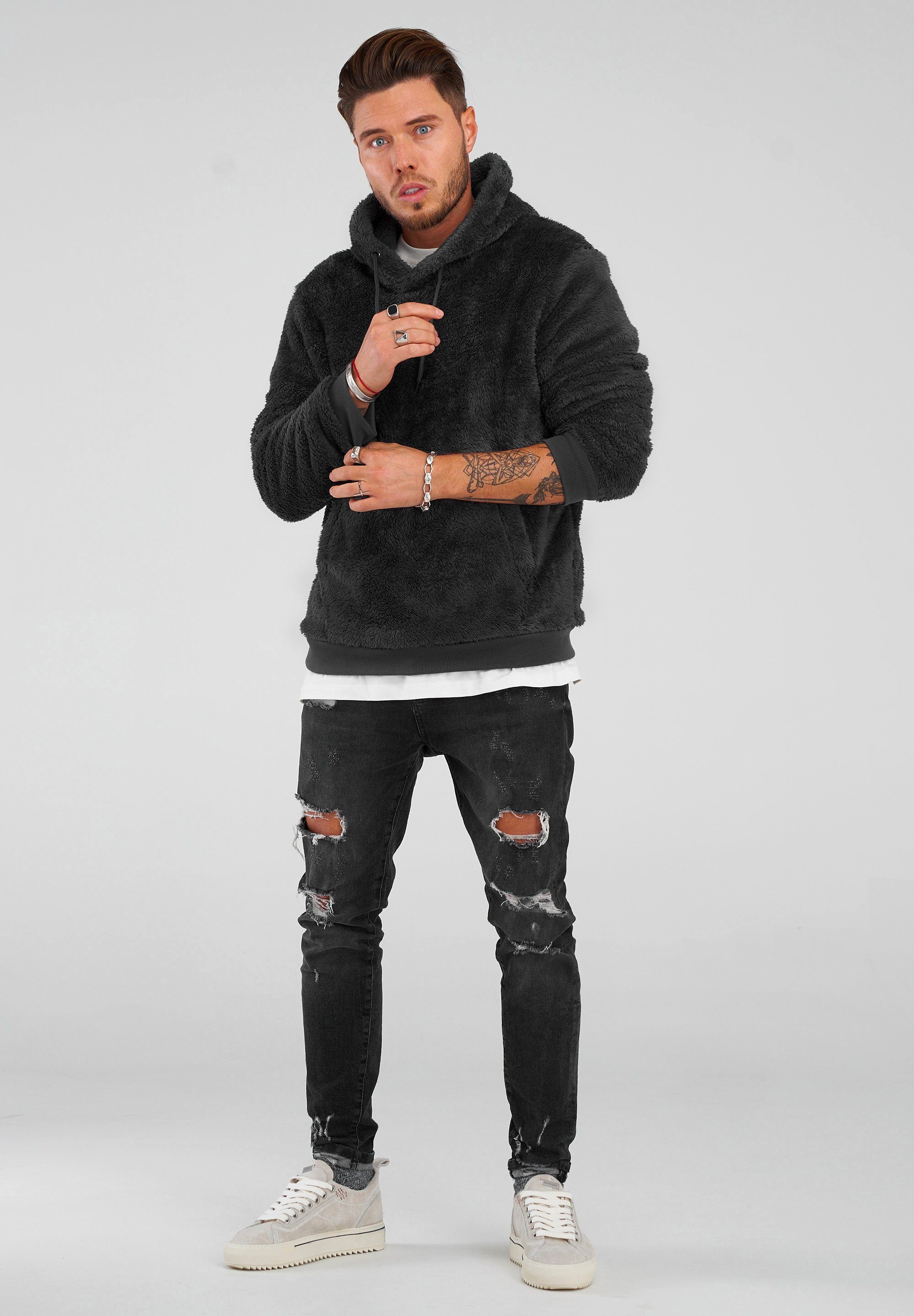 behype Kapuzensweatshirt "HOOD" aus weichem Teddyfleece günstig online kaufen