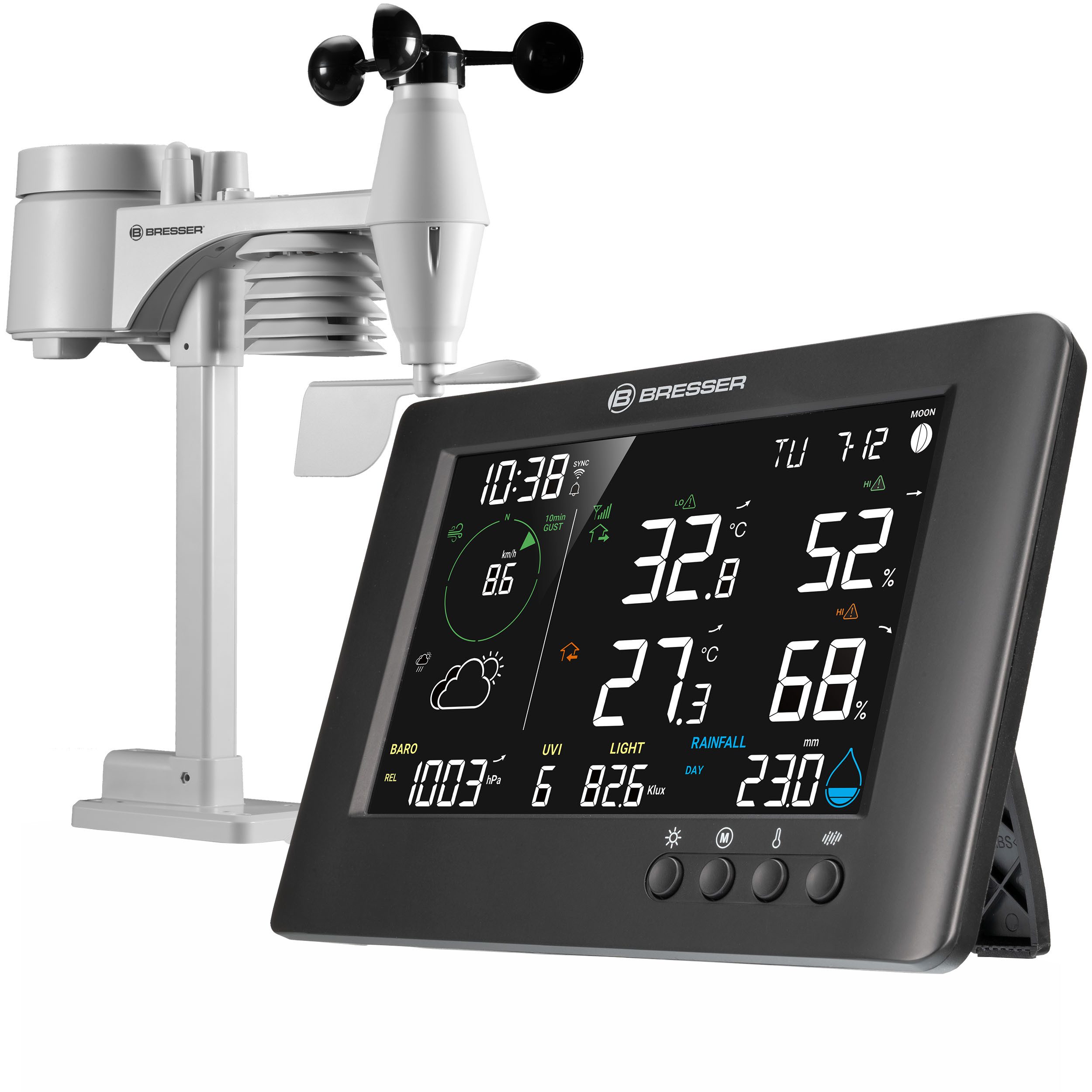 Funkwetterstation BRESSER WLAN-7-in-1-Funk-Wetterstation TB