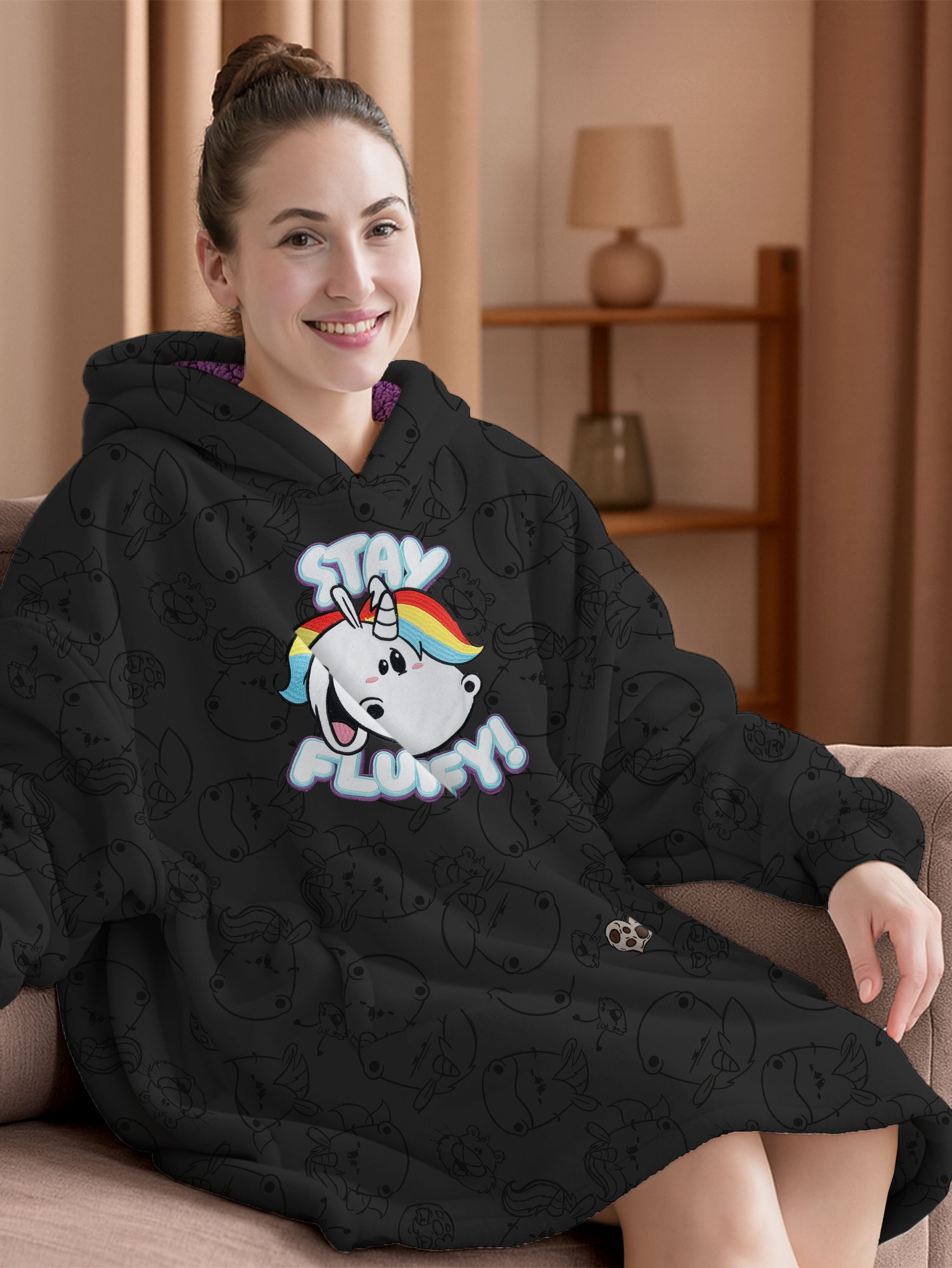 United Labels® Kapuzenpullover Pummeleinhorn Oversize Cozy Hoodie Übergroße günstig online kaufen