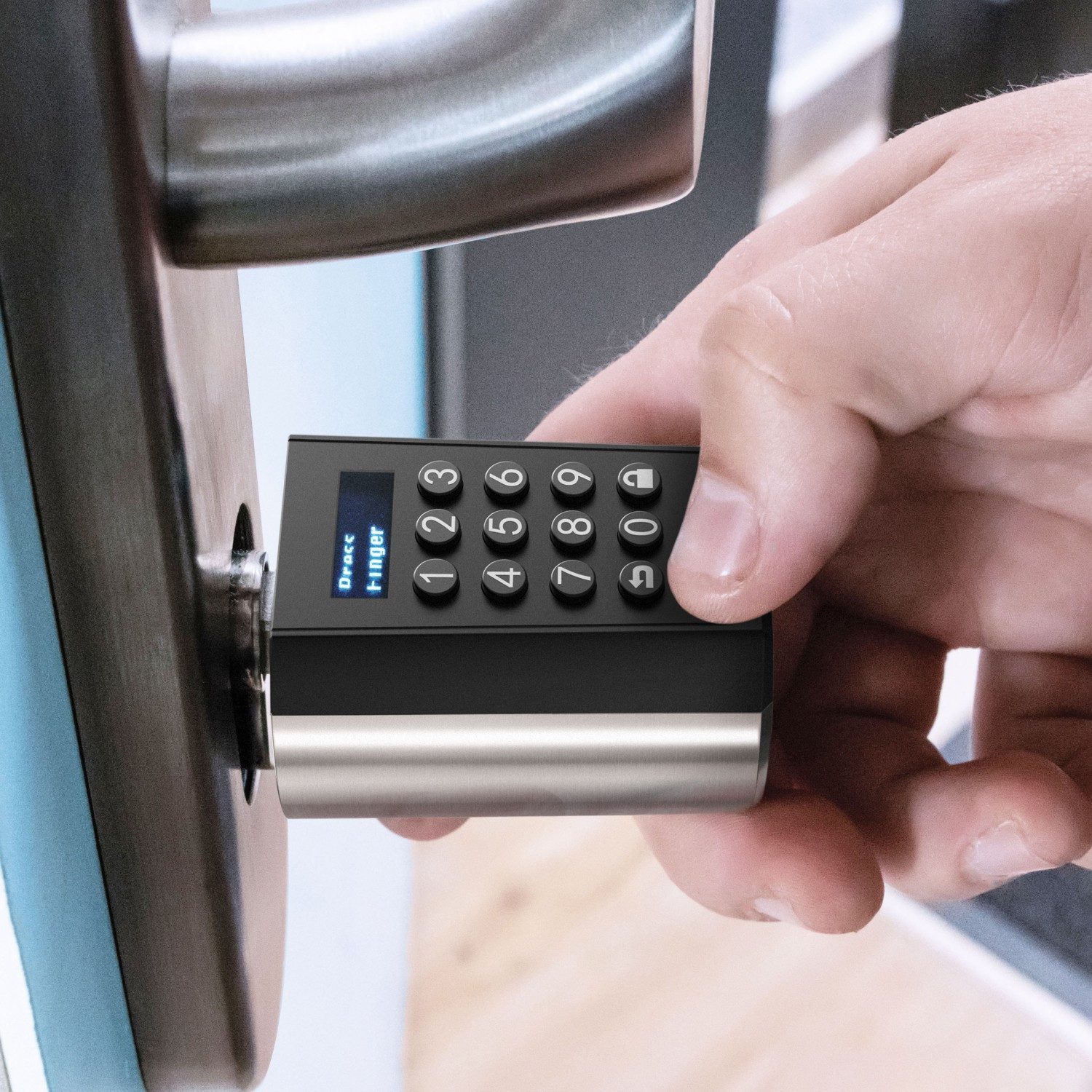 WE.LOCK Türschlossantrieb WELOCK Elektronisches Türschloss PCB11EBL41 für 50-100mm Türen, (Packung, Smartes türschloss x1, RFID-Karte x3, Anleitung x1, Zubehörbox x1), Passwort, RFID-Karte, APP, USB-Entsperrung; 5-Minuten-Installation