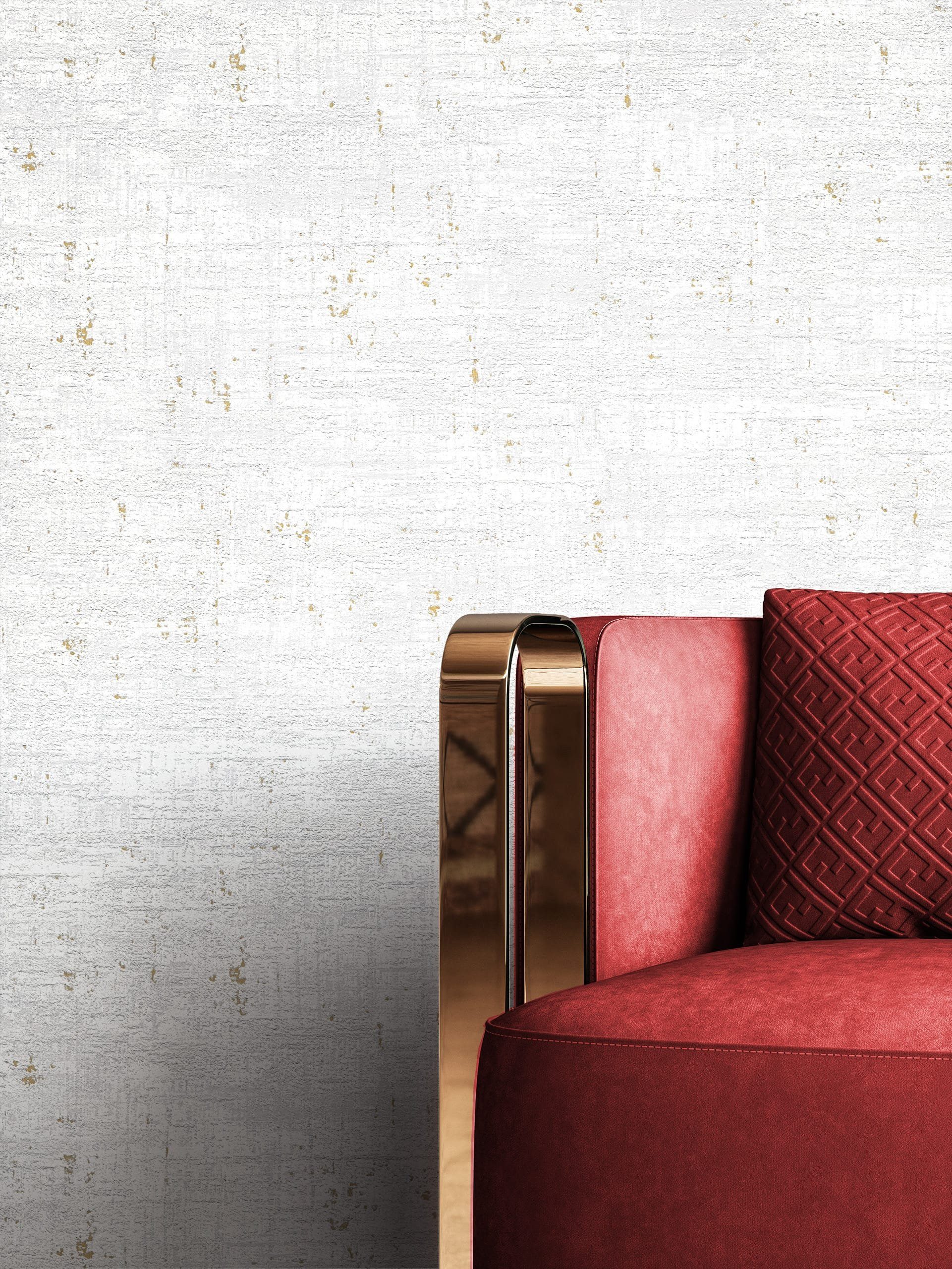 Newroom Vliestapete Bakary Light Grey Tapete Mustertapete Used-Look,Beton,Metallic, Grau Tapete Modern Used-Look - Mustertapete Loft Tapete Hellgrau Gold Indust – Bild 4 von 5