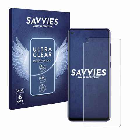 Savvies Schutzfolie für Samsung Galaxy A21s, Displayschutzfolie, 6 Stück, Folie klar