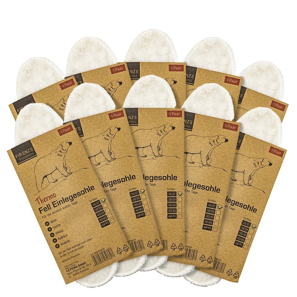 laro Einlegesohlen Fell/Heat-Einlegesohlen 10-100 Paar mit Wärmebooster Gr.36-45 (10-tlg)