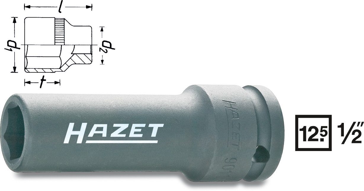 HAZET 901SLG-17 Hazet (6kt), Kraft-Steckschlüssel-Einsatz Steckschlüssel