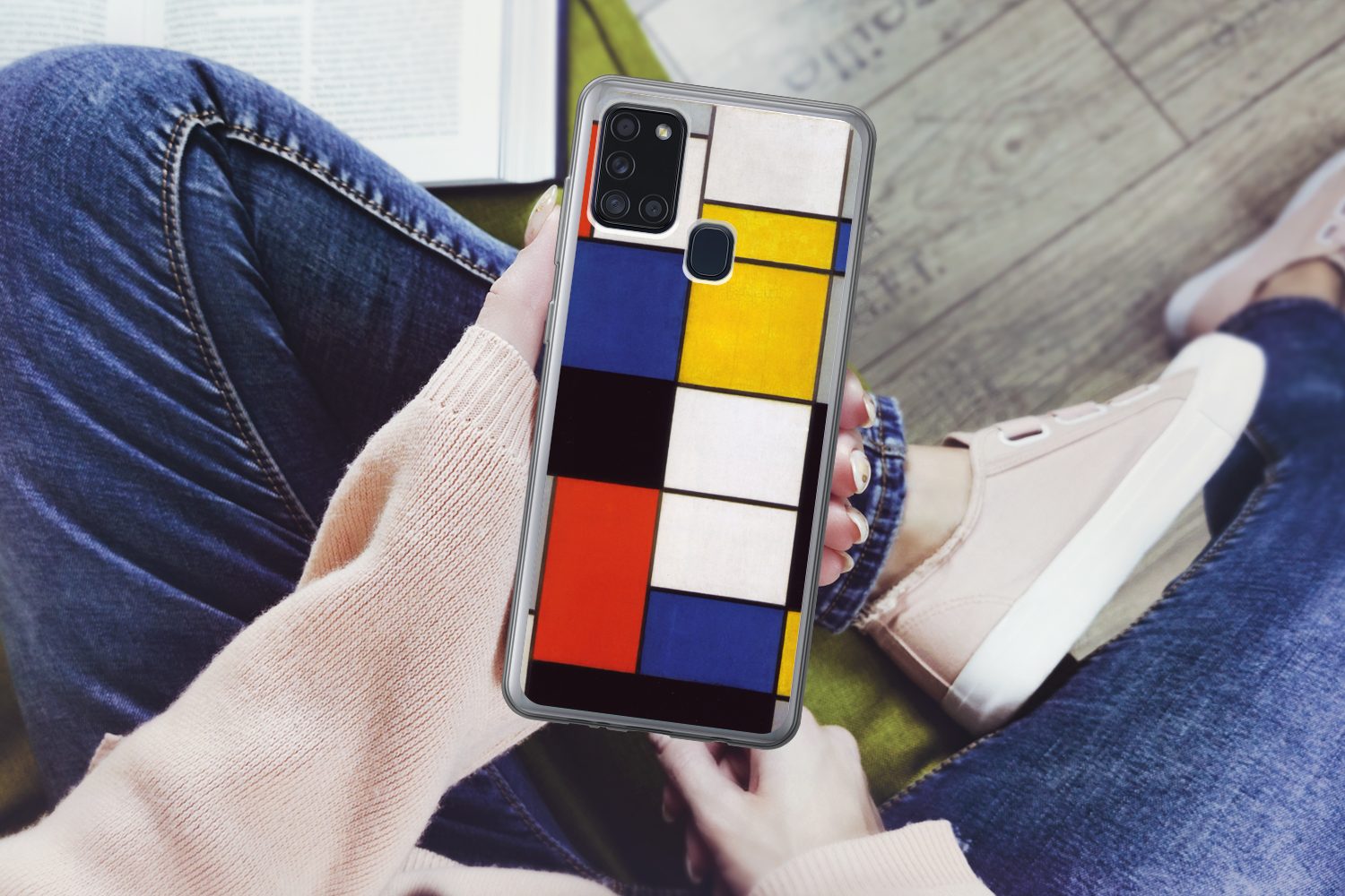 MuchoWow Handyhülle für Samsung Galaxy A21s Komposition A - Piet Mondrian, Smartphone-Bumper, Print, Handy Schutzhülle Dünn