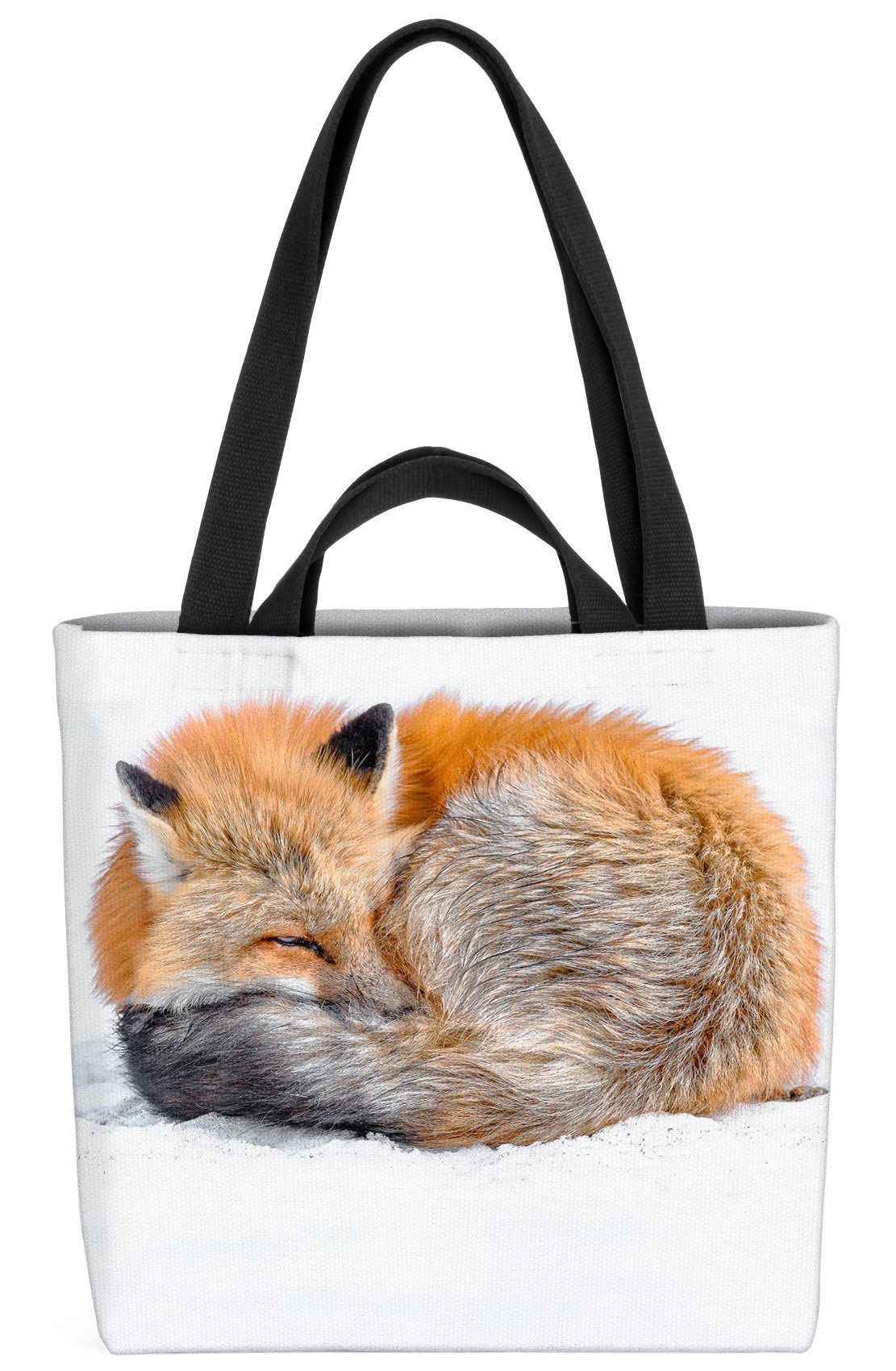 VOID Henkeltasche (1-tlg), Japan Fuchs Schnee Winter Weihnachten Tiere Wald Wildtiere Zoo Herbst