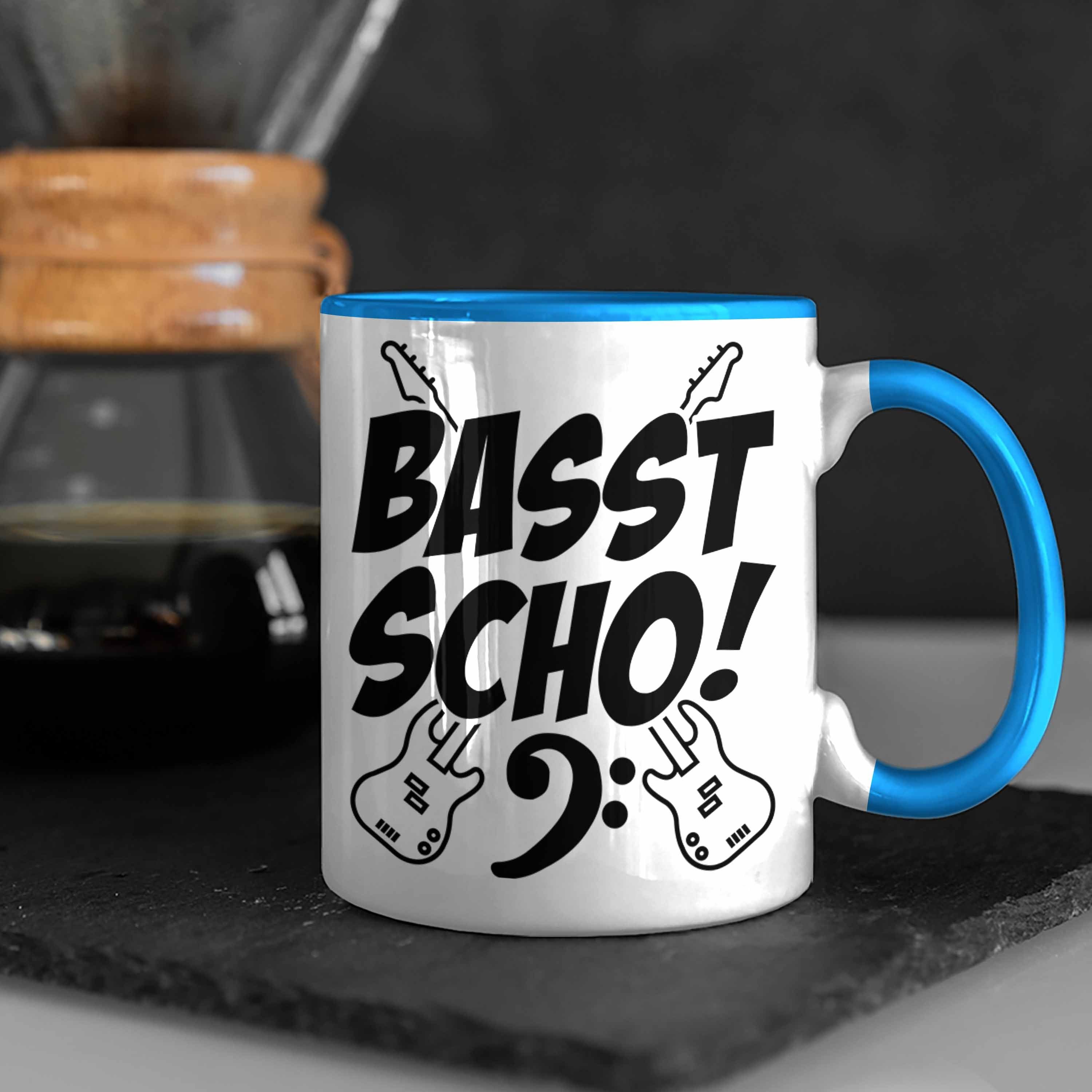 Geschenkidee Kaffee-Becher Blau Basst Trendation Tasse Bass-Spieler S Bassist Geschenk Tasse