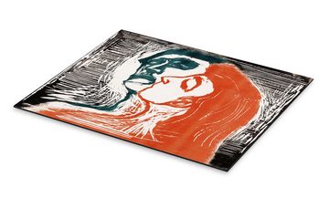 Posterlounge Alu-Dibond-Druck Edvard Munch, Mann und Weib sich küssend, Malerei