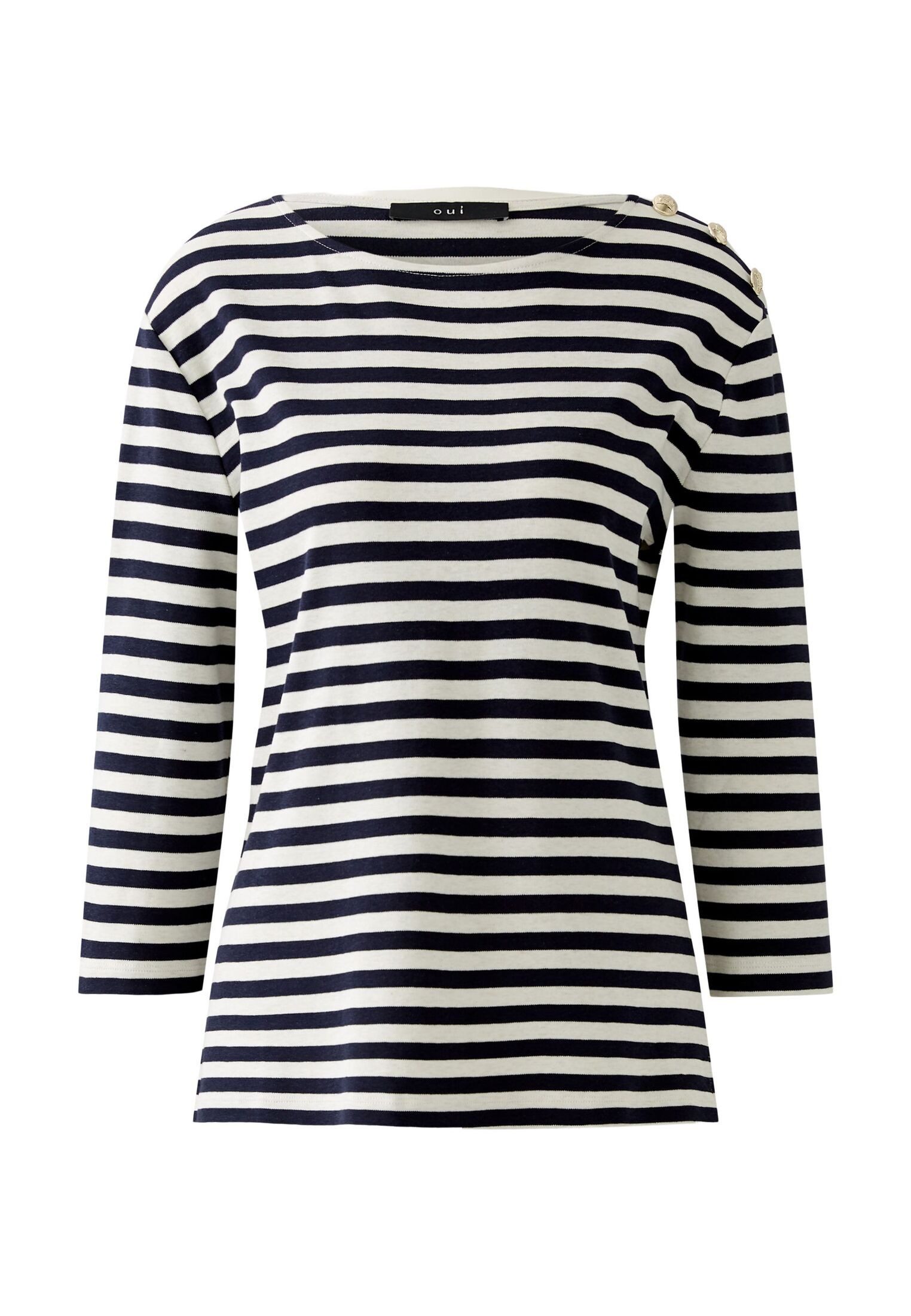 Oui Langarmshirt SUNALA T-Shirt reine Baumwolle günstig online kaufen