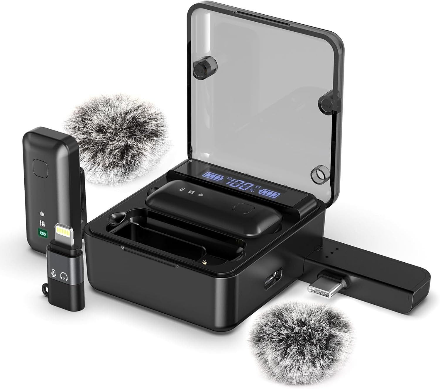 Pdgrid Mikrofon Drahtloses Ansteckmikrofon Mikrofon Lavalier Kabellos Mini-Handy, 84 Fuß Plug-and-Play für Videoaufnahmen/TikTok