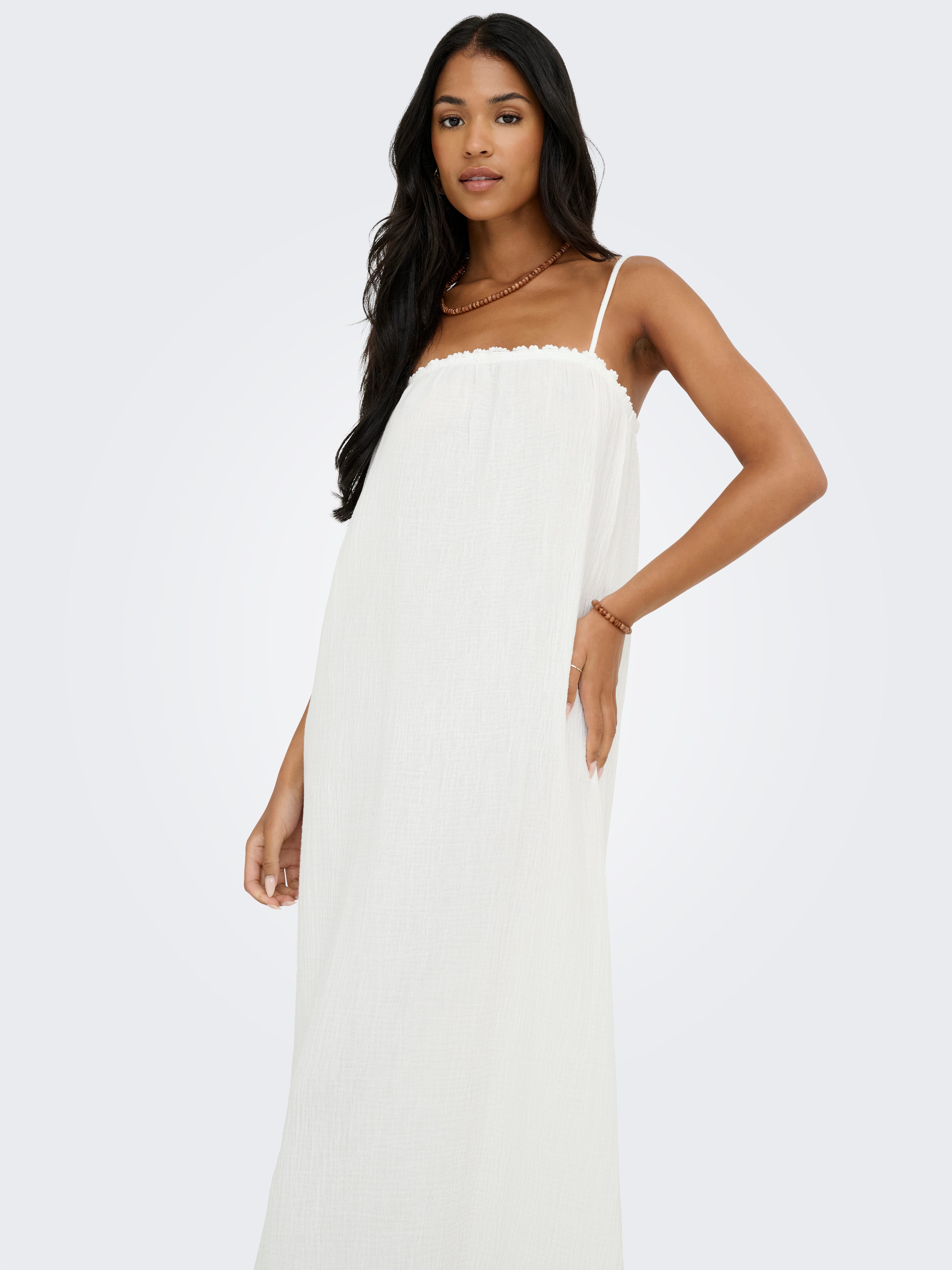 JDY Maxikleid JDYTHEISJAZ LIFE S/L MAXI DRESS WVN NOOS Baumwolle, regular fit, Musselin Qualität