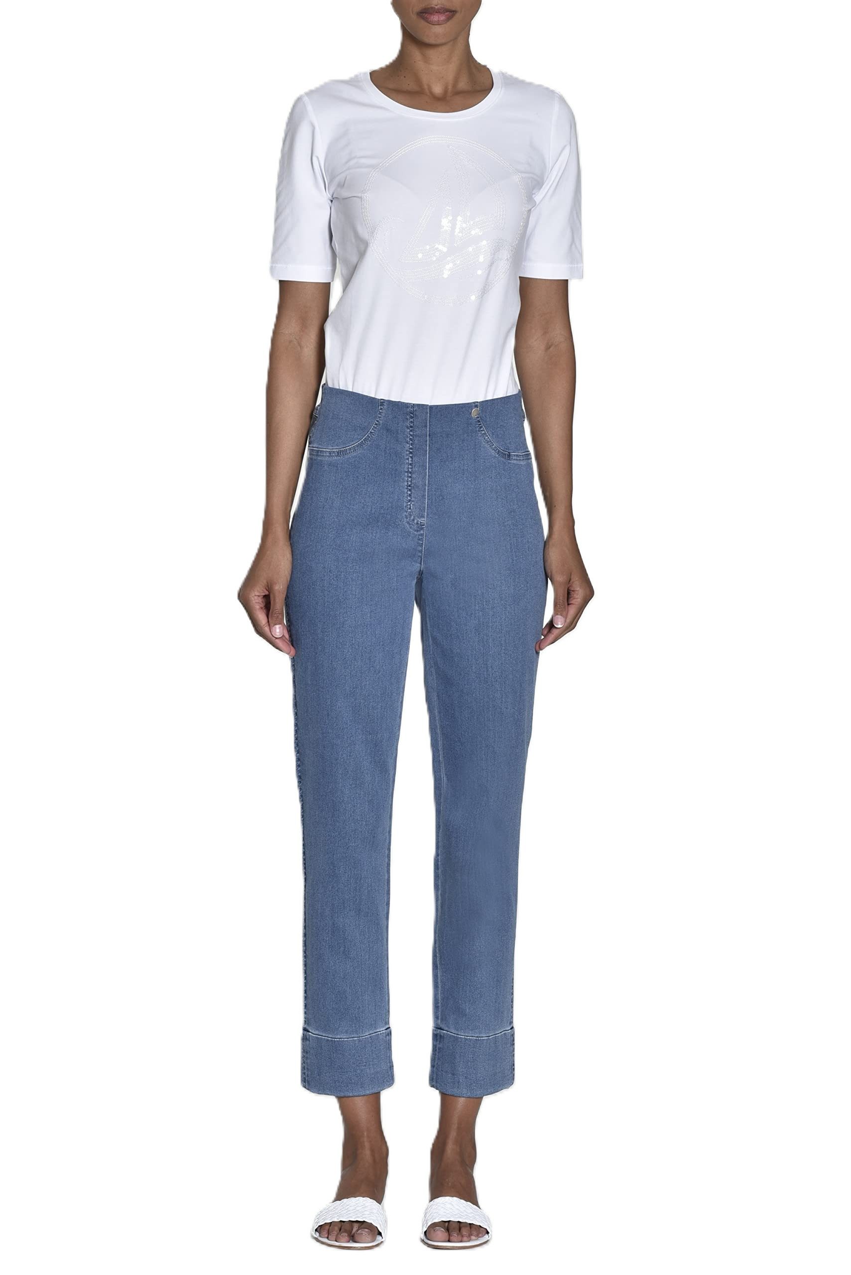 ROBELL Stretch-Jeans 7/8 POWER-STRETCH Style BELLA modische Schlupfjeans super bequem durch POWER-STRETCH