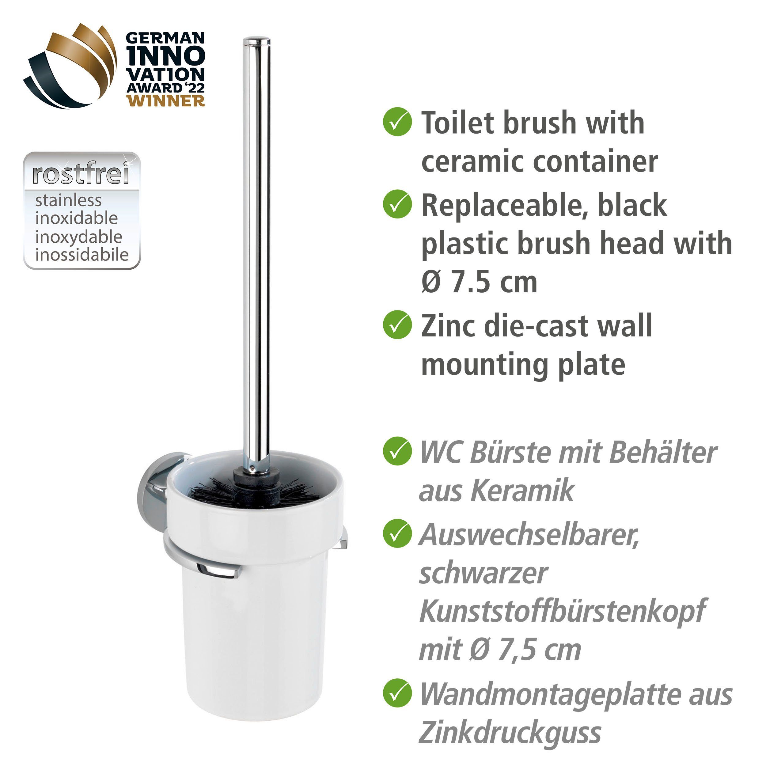 ohne UV-Loc Bohren mit befestigen Isera, WC-Garnitur WENKO UV-Loc®