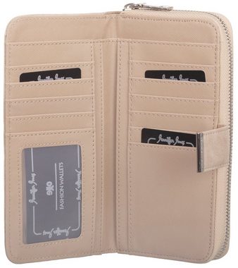 Jennifer Jones Geldbörse, Damen Geldbörse klappbar mit Reißverschluss Portemonnaie Geldbeutel