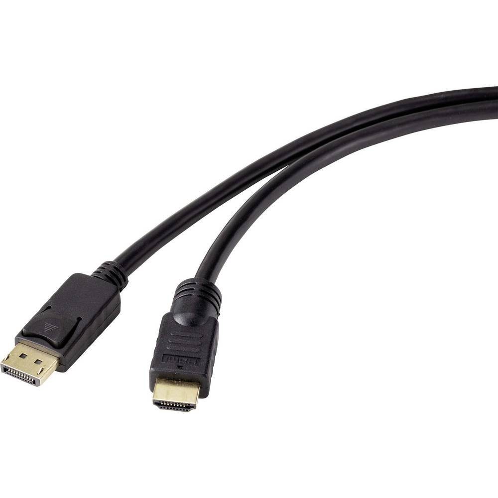 Renkforce DisplayPort / HDMI Anschlusskabel 20 m mit Ferritkern RF-4596876 HDMI-Kabel, vergoldete Steckkontakte