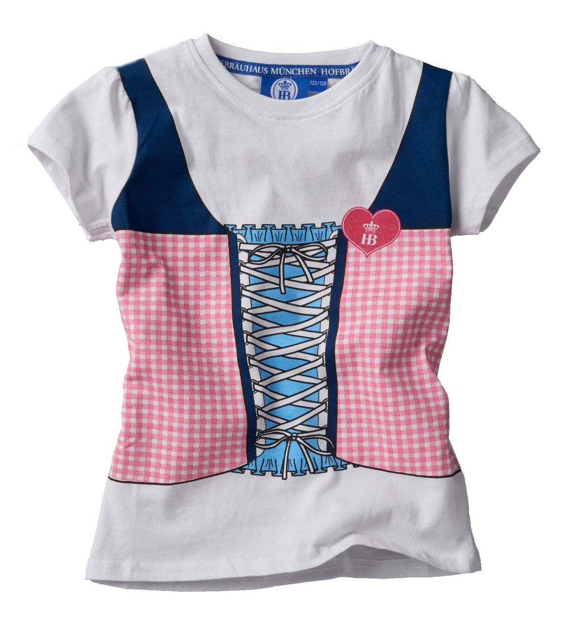 Hofbräuhaus München T-Shirt Kinder, Dirndl-Look, Lederhosen-Look aus 100 % Baumwolle