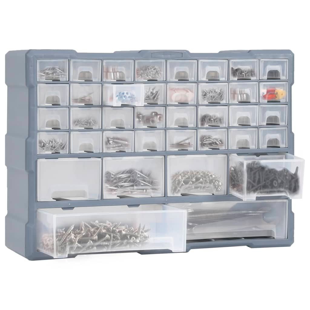 vidaXL Werkzeugkoffer 38 Schubladen Multi-Schubladen-Organizer mit 40 Schubladen 52x16x37,5