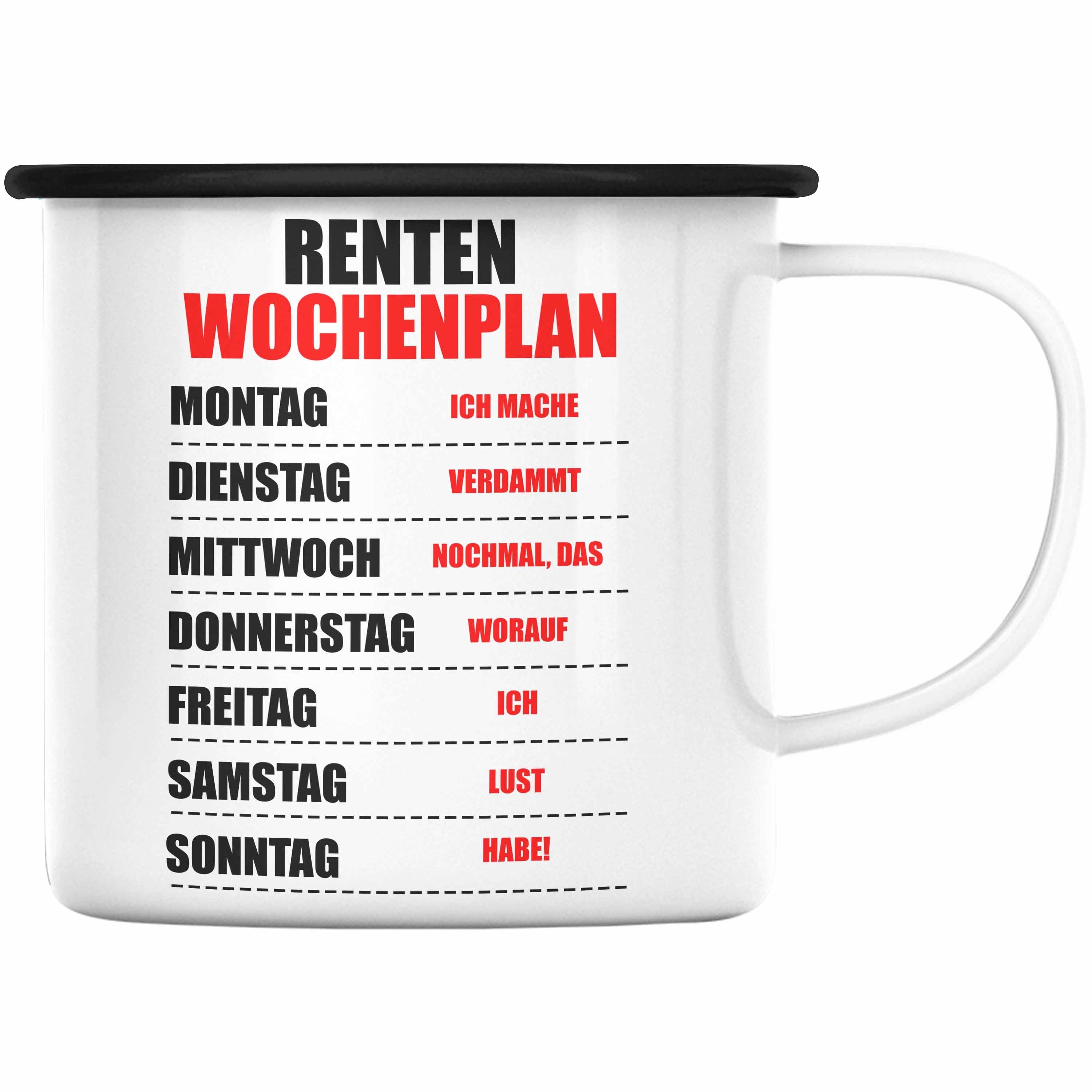 Trendation Thermotasse Trendation - Renter Emaille Tasse Ruhestand Geschenk  Rente für Mann Frau Lustig Renteneintritt Abschied Rentnerin Spruch