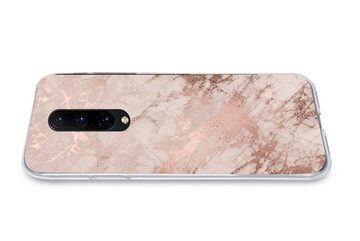 MuchoWow Handyhülle Marmor - Rosa - Luxus - Marmoroptik - Glitzer - Design, Phone Case, Handyhülle OnePlus 7 Pro, Silikon, Schutzhülle