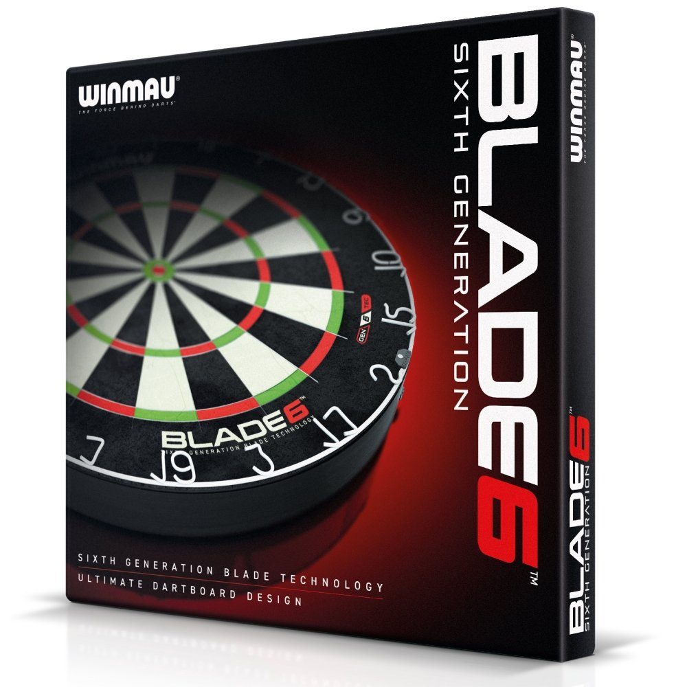 Winmau Dartscheibe Dartboard Original Blade 6 + 2 Steeldart Sets Broadside Brass, (Spar-Set, mit Dartpfeilen)