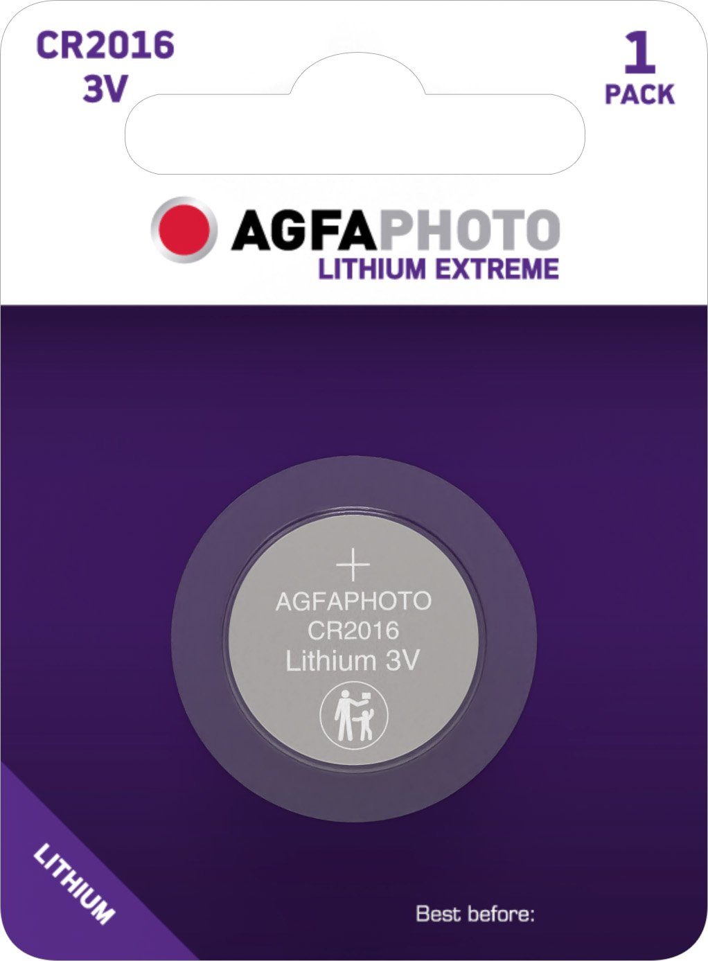 AgfaPhoto Agfaphoto Batterie Lithium, Knopfzelle, CR2016, 3V Extreme, Retail Bl Knopfzelle, (3,0 V)