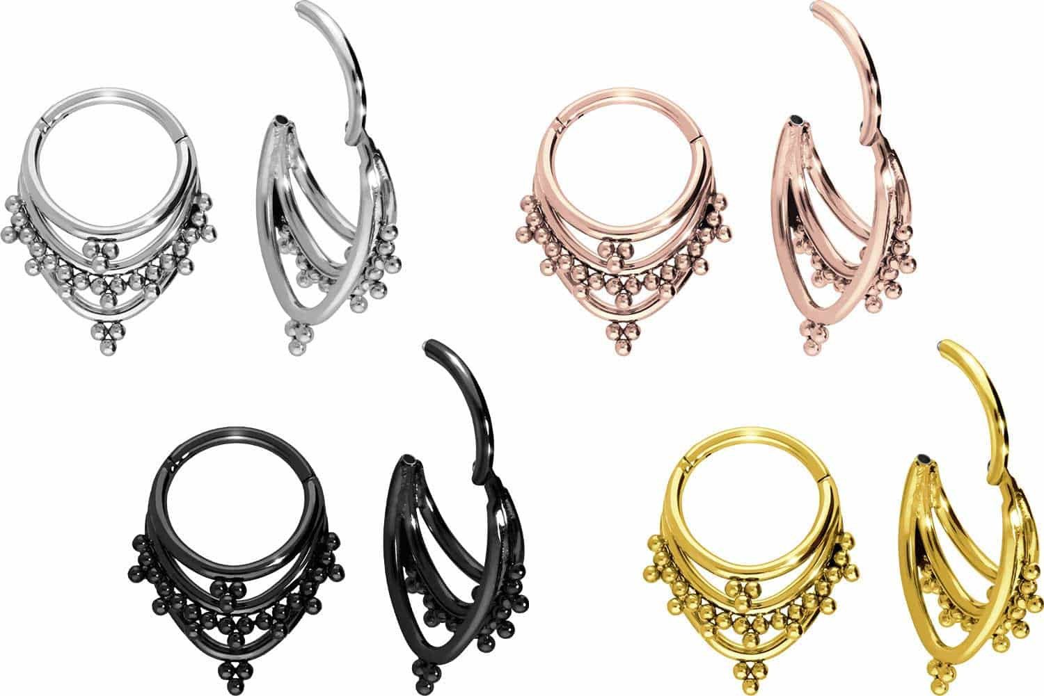 PIERCINGLINE Piercing-Set Titan Segmentring Clicker 3 günstig online kaufen