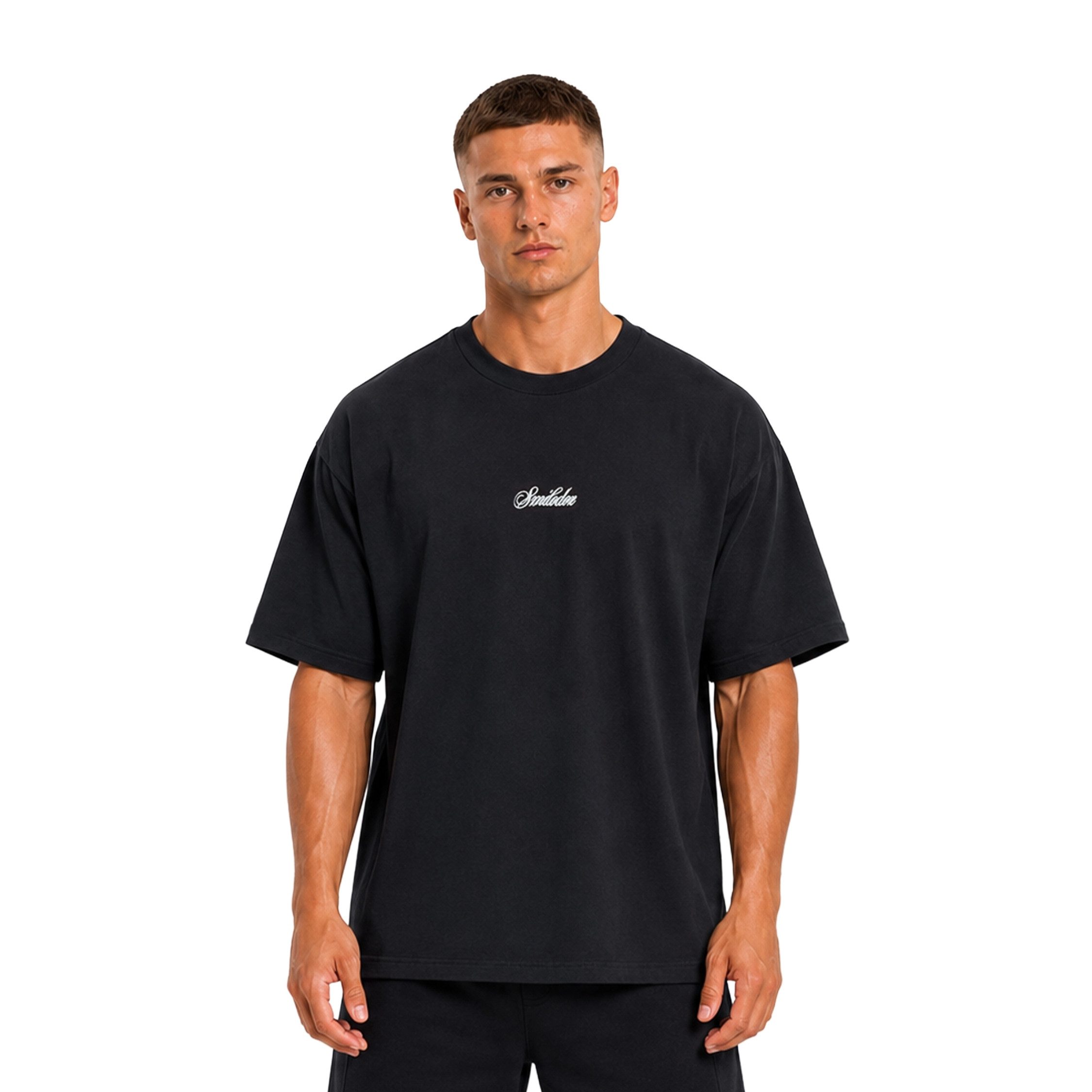 Smilodox T-Shirt Calvento, Oversize Shirt aus Baumwolle, Basic, für Streetwear & Gym Baggy, Loose Fit, Rundhals, weite Ärmel