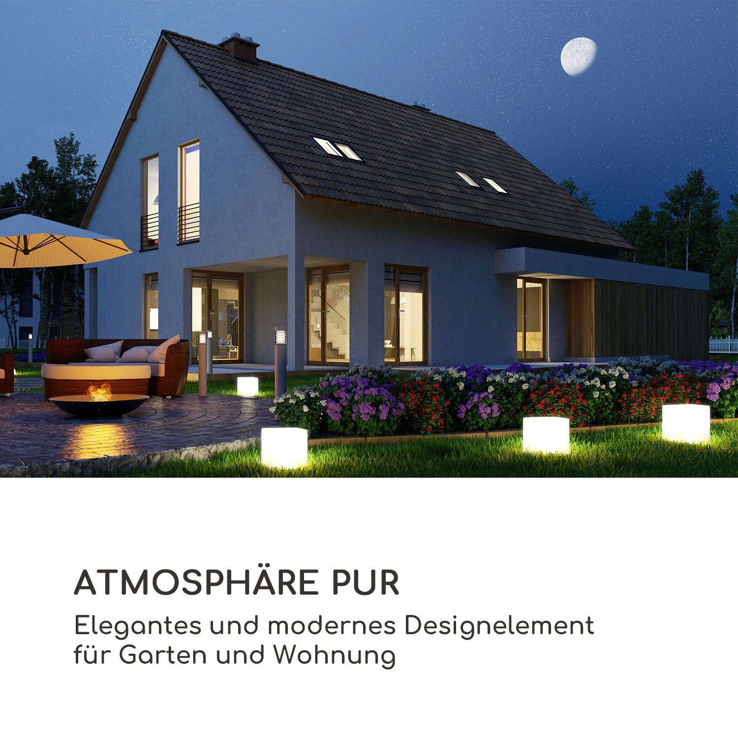 blumfeldt Gartenstrahler Shinecube XL Leuchtwürfel, LED integriert