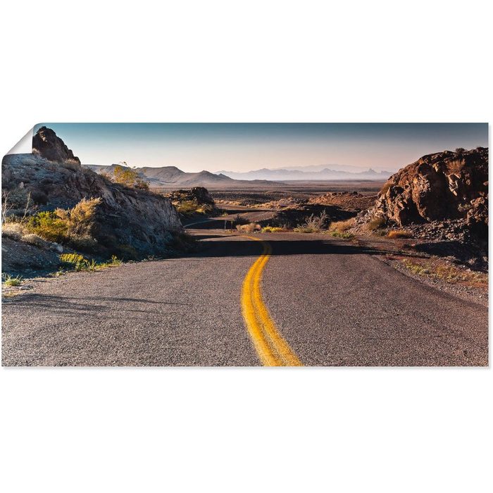 Artland Wandbild Historische Route 66 Wüste (1 St) als Alubild Leinwandbild Wandaufkleber oder Poster in versch. Größen
