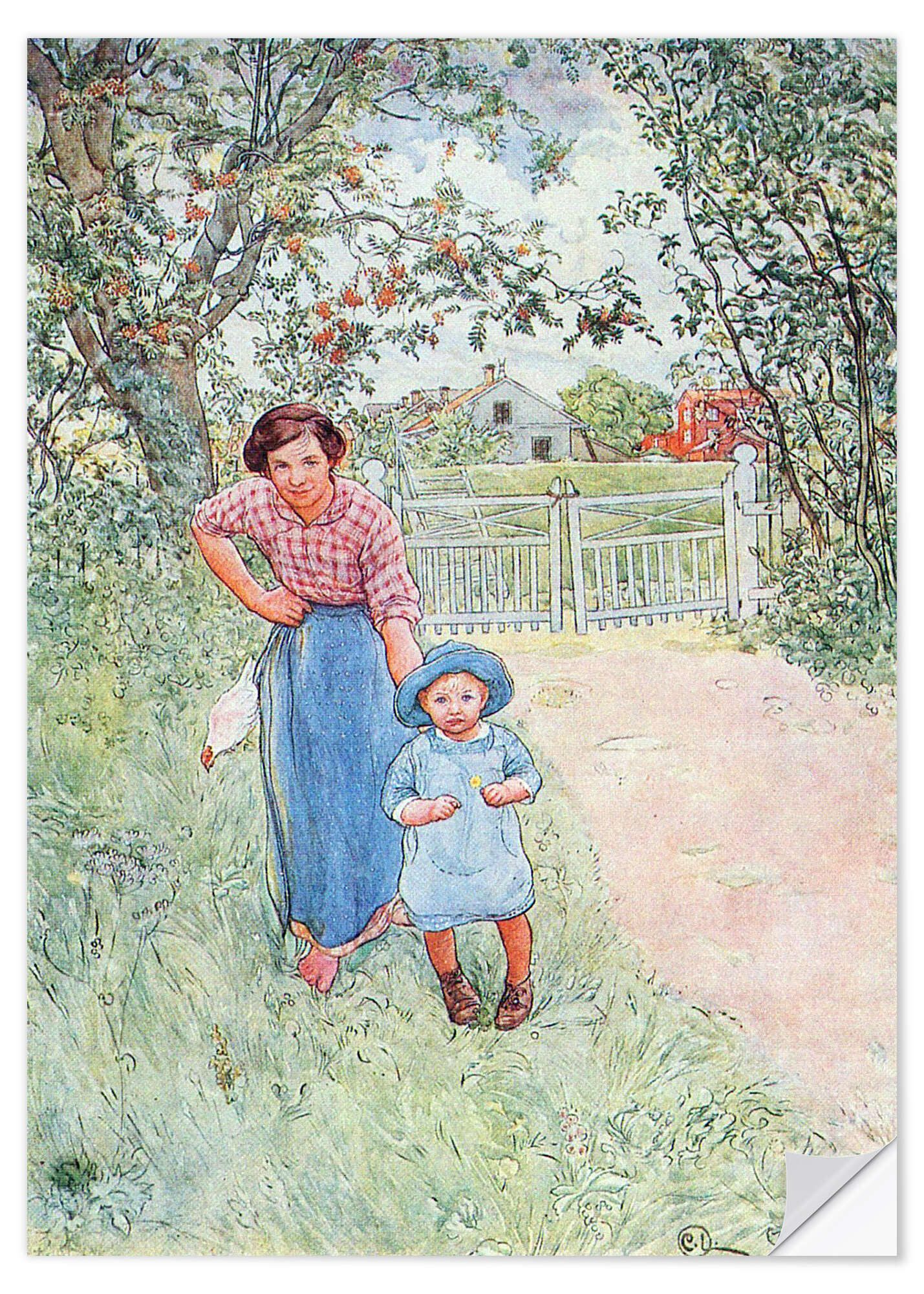 Posterlounge Wandfolie Carl Larsson, Grüß schön den Onkel, Malerei