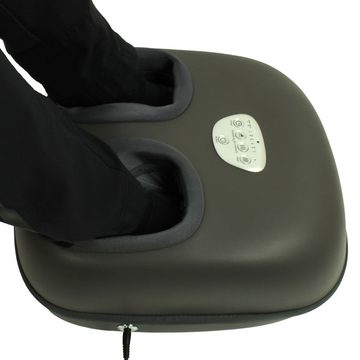 @tec Fußmassagegerät Fuss Fit Pro elektrisches Shiatsu Fussmassagegerät mit Wärmefunktion, Luftdruck, Massage, 3 Intensitätsstufen, Timer, Fernbedienung