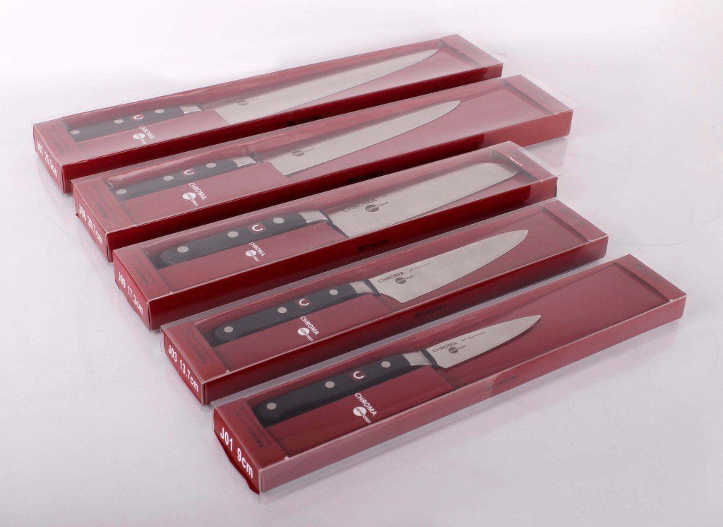 Set: Santoku Japanchef J-01 J-09 CHROMA Messer-Set, Schälmesser +