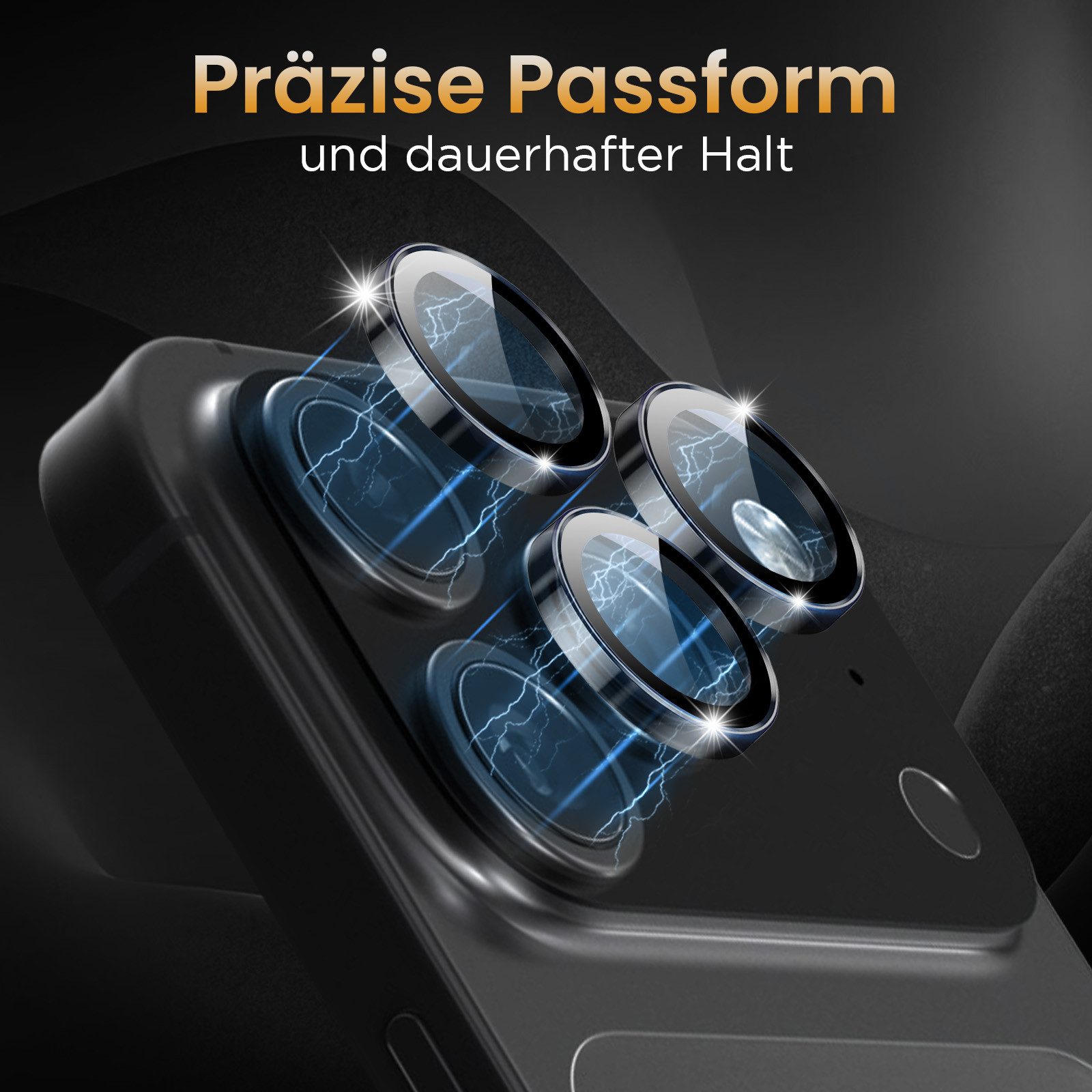 Tec-Expert Kameraschutzglas 9H Kameraglas Set in Transparent für Apple iPhone 18 Pro Max für Apple iPhone 18 Pro Max, Linsenschutzglas Set, 1 Stück, Kameraschut – Bild 2 von 5